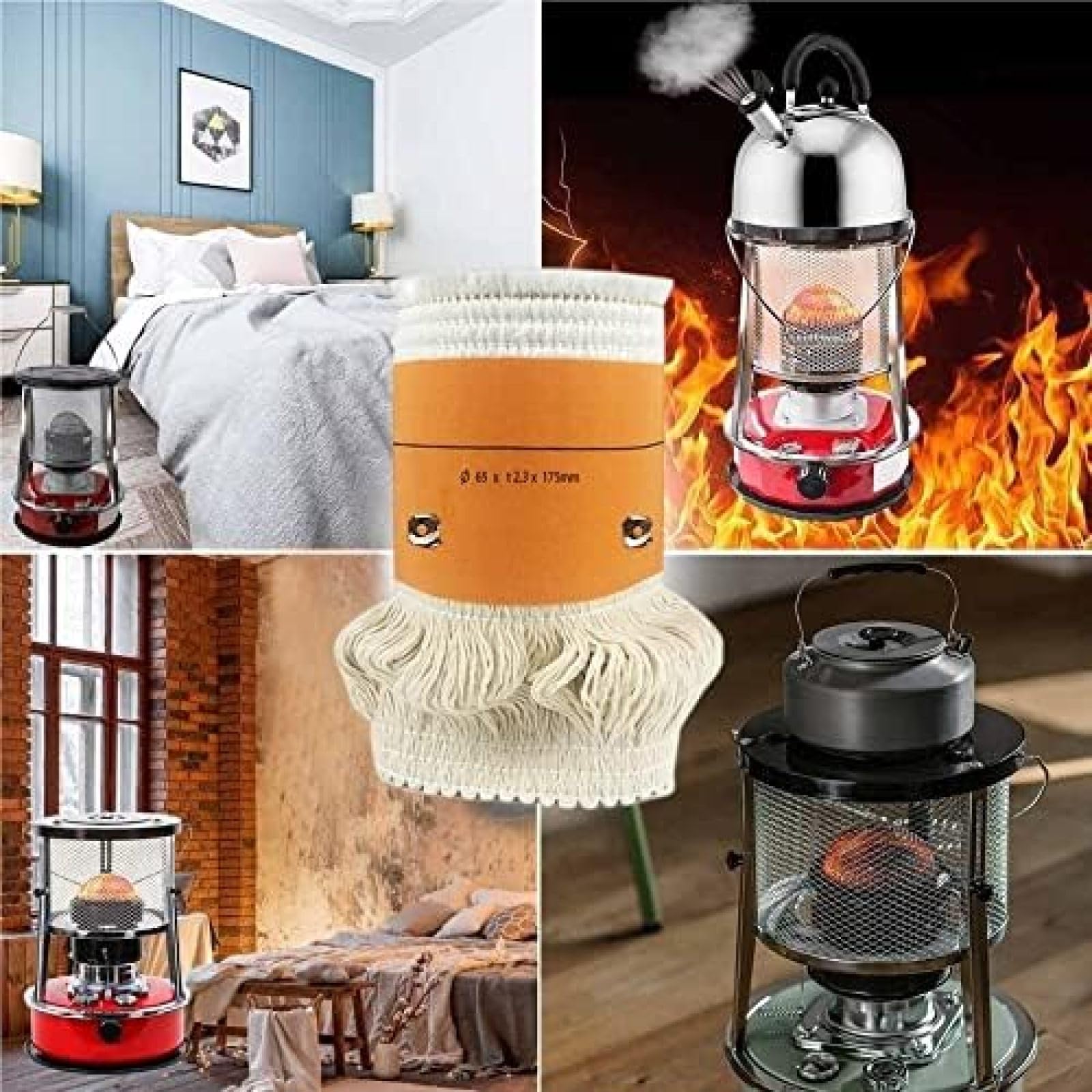 Nucleo Riscaldamento Domestico Stoppino Stufa Cherosene - Ricambio In Cotone 85x2.5x185mm Per Riscaldatori Stoppino Lampada Olio