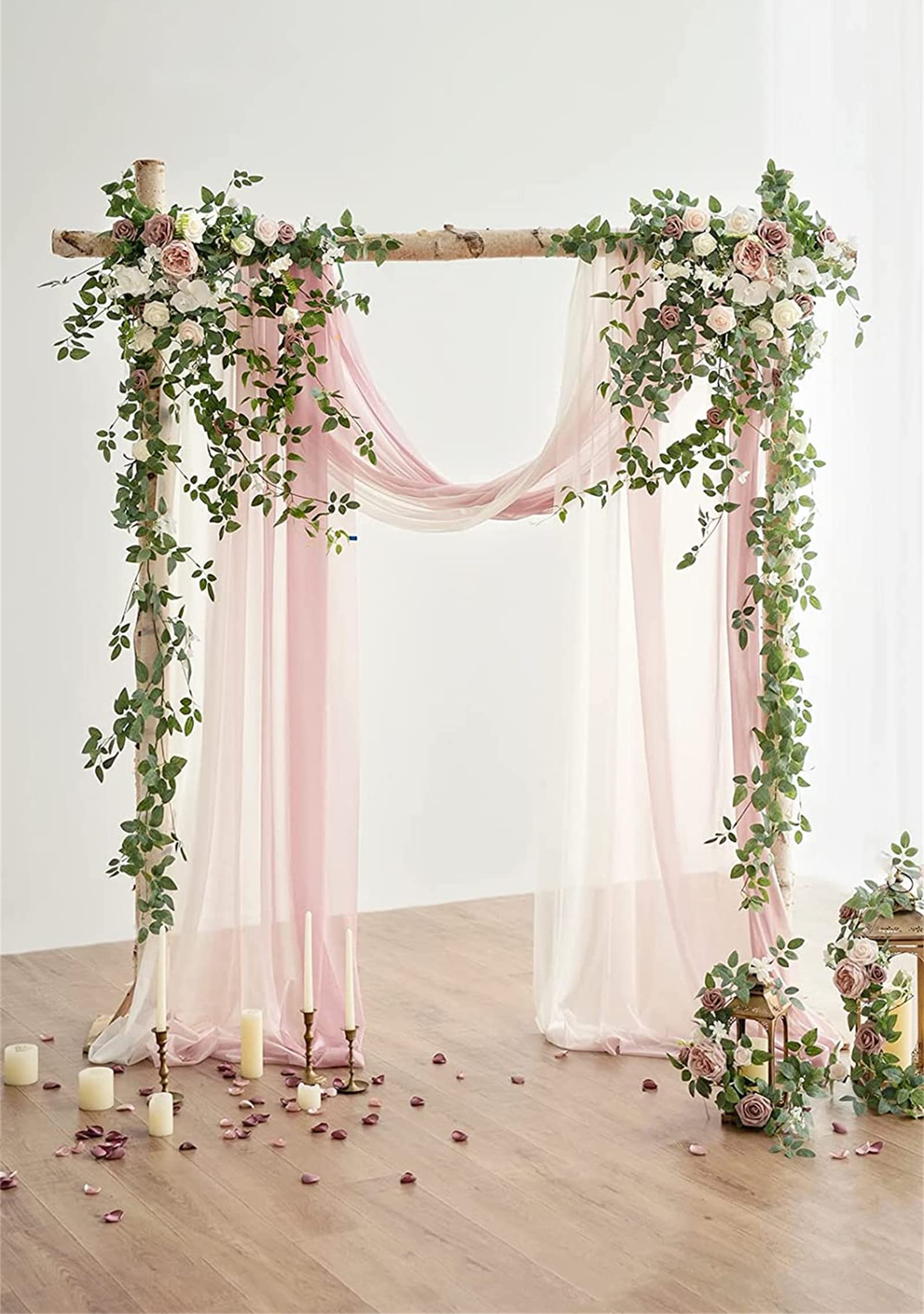 HOHOVYVY Fiori per arco di matrimonio, set da 2 pezzi, bianco, 60 cm e