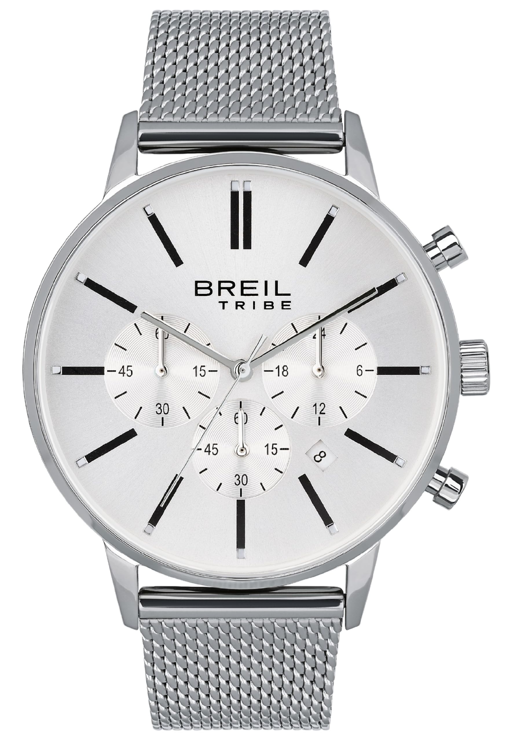 Breil - Men's Watch Avery Collection EW0493 - Men's Watch Gent with Analogic White Dial - PE902 SUNON Movement - 3H Quartz - Stainless Steel Mesh Watch Band