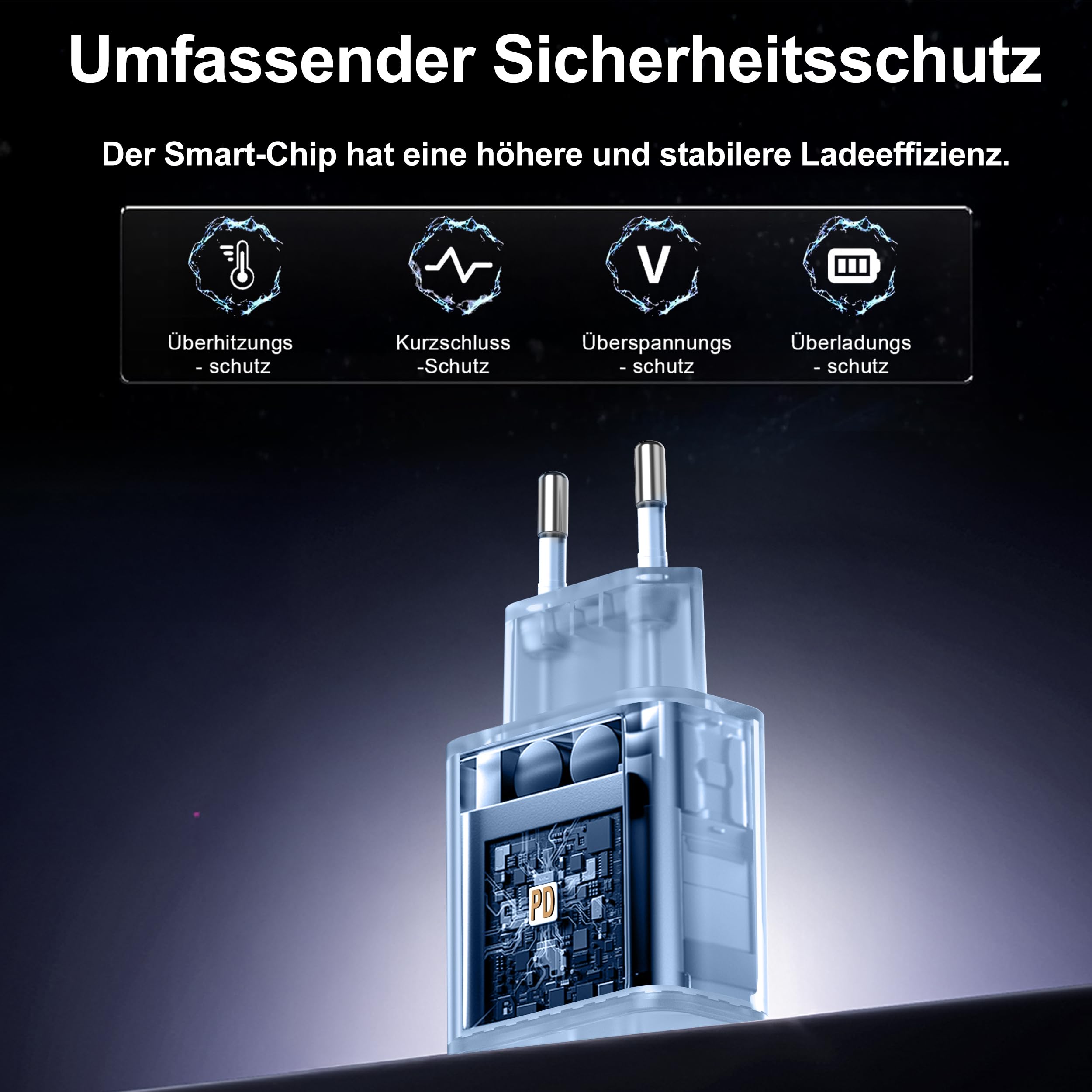 Kabel do ładowania iPhone'a, kabel Lightning z certyfikatem MFi 25 W, do iPhone'a 14, 13, 12, 11, Pro, MAX Plus, mini, XS, XR, X, 8, 7, iPada, adapter USB C, szybka ładowarka z 2 kablami do szybkiego