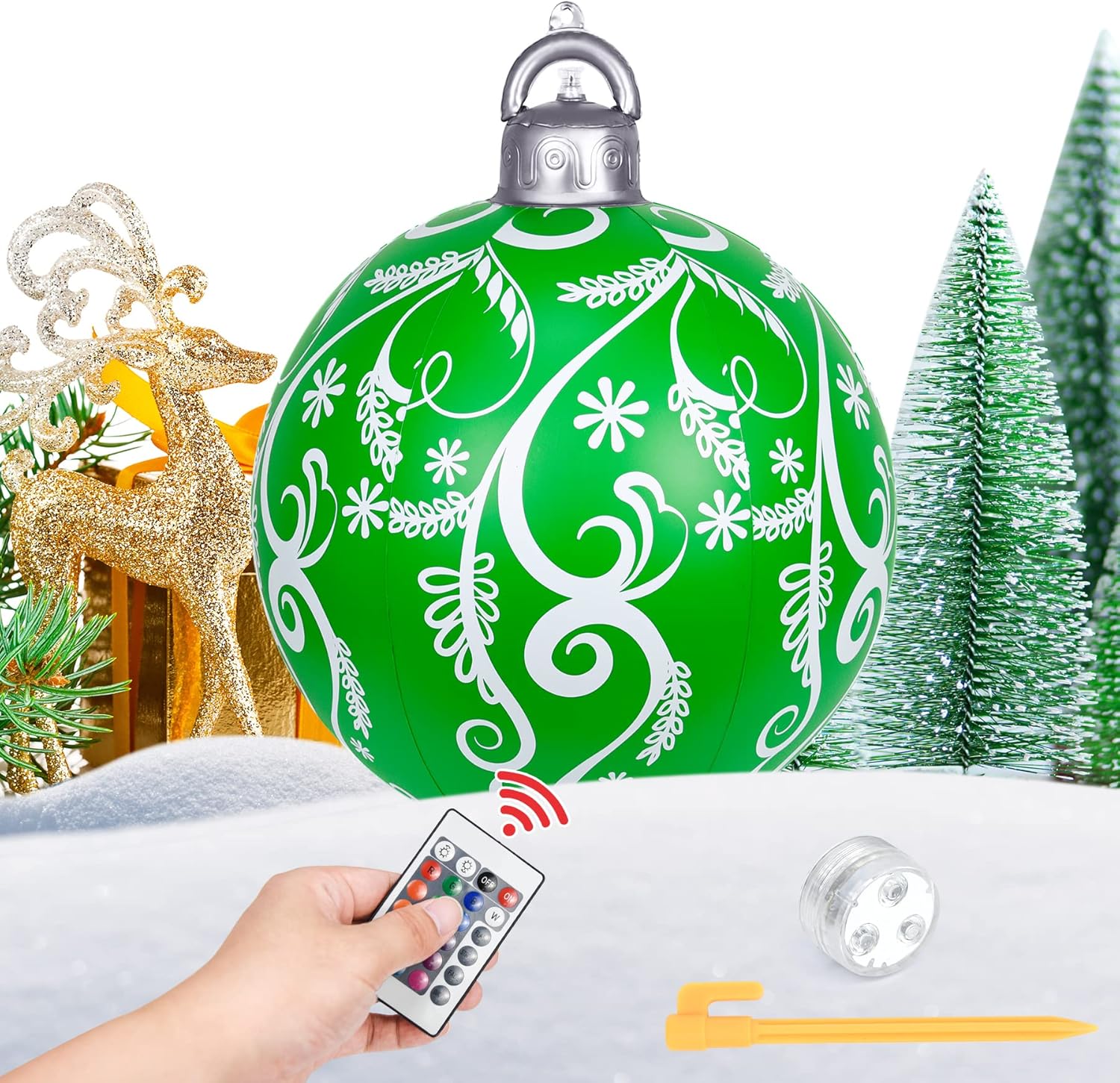 Christmas Inflatable Ball, 24 Inch Outdoor Christmas PVC Inflatable