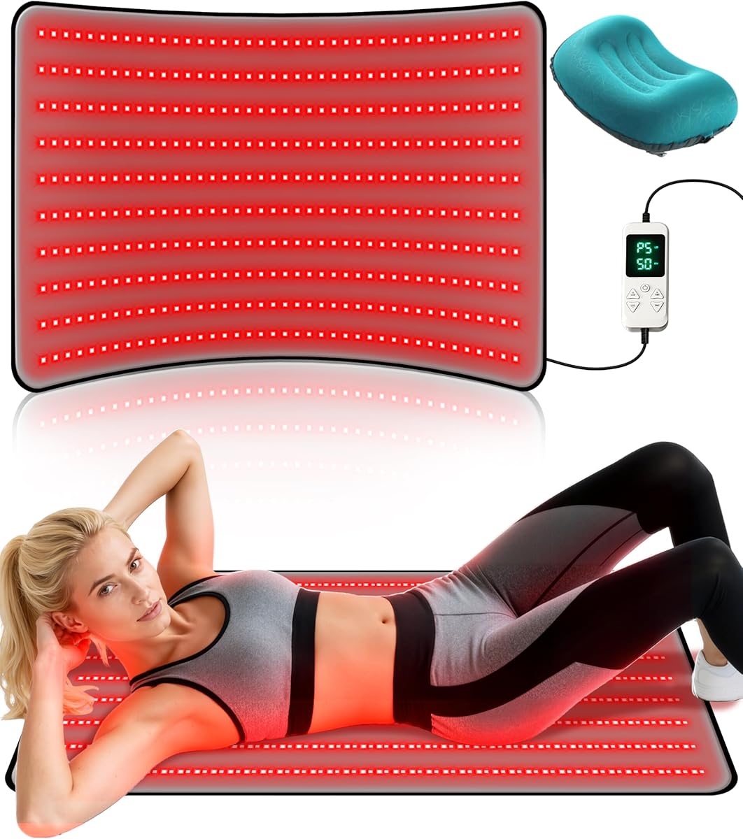 Red Light Therapy Mat for Body, 38" x 23.6" Medical-Grade TPU with 400 LEDs (660nm & 850nm), Infrared Light Therapy Blanket for Back & Joints, FSA&HSA Eligible