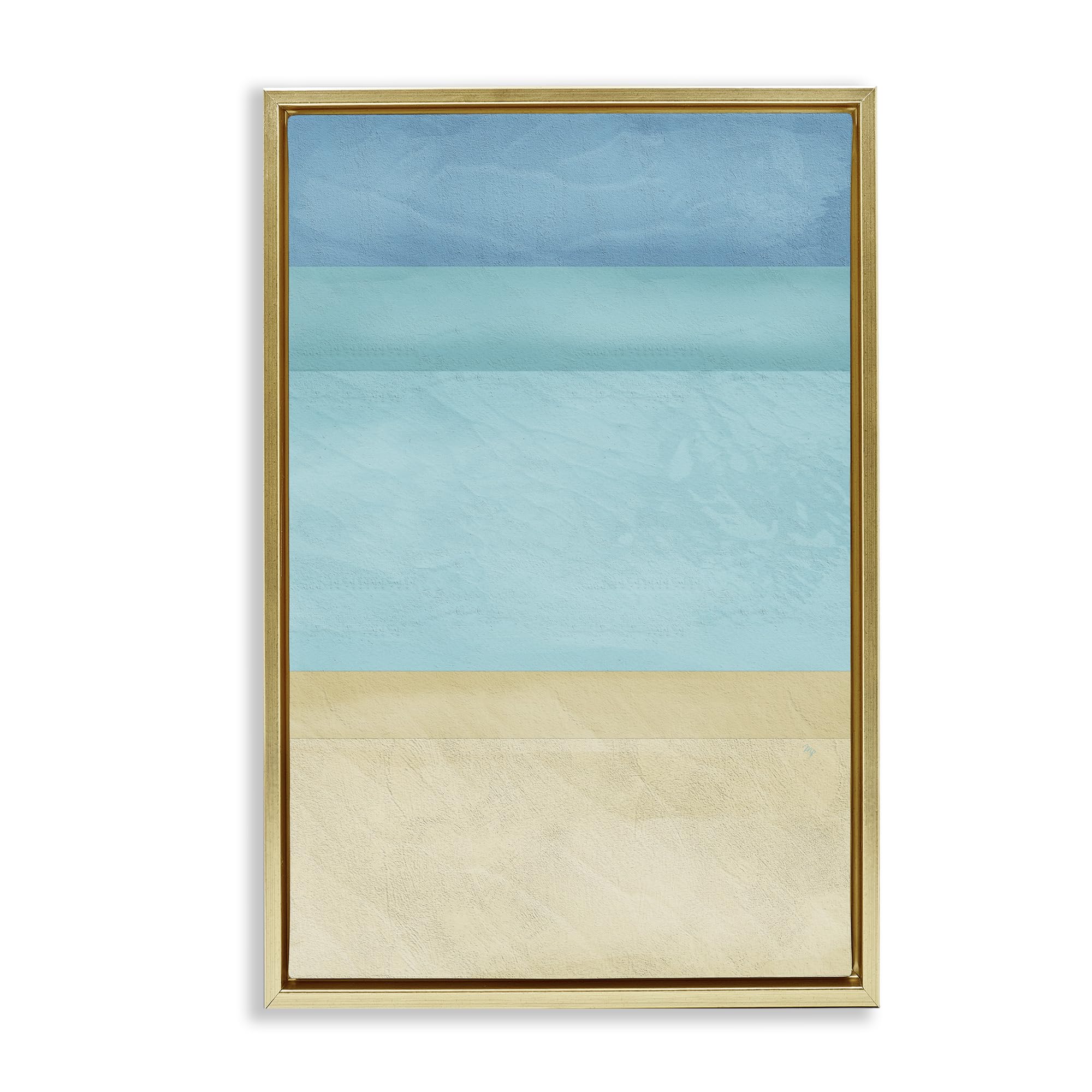 'Abstract Beach Coastal Color Block'| Floating Frame Canvas Art