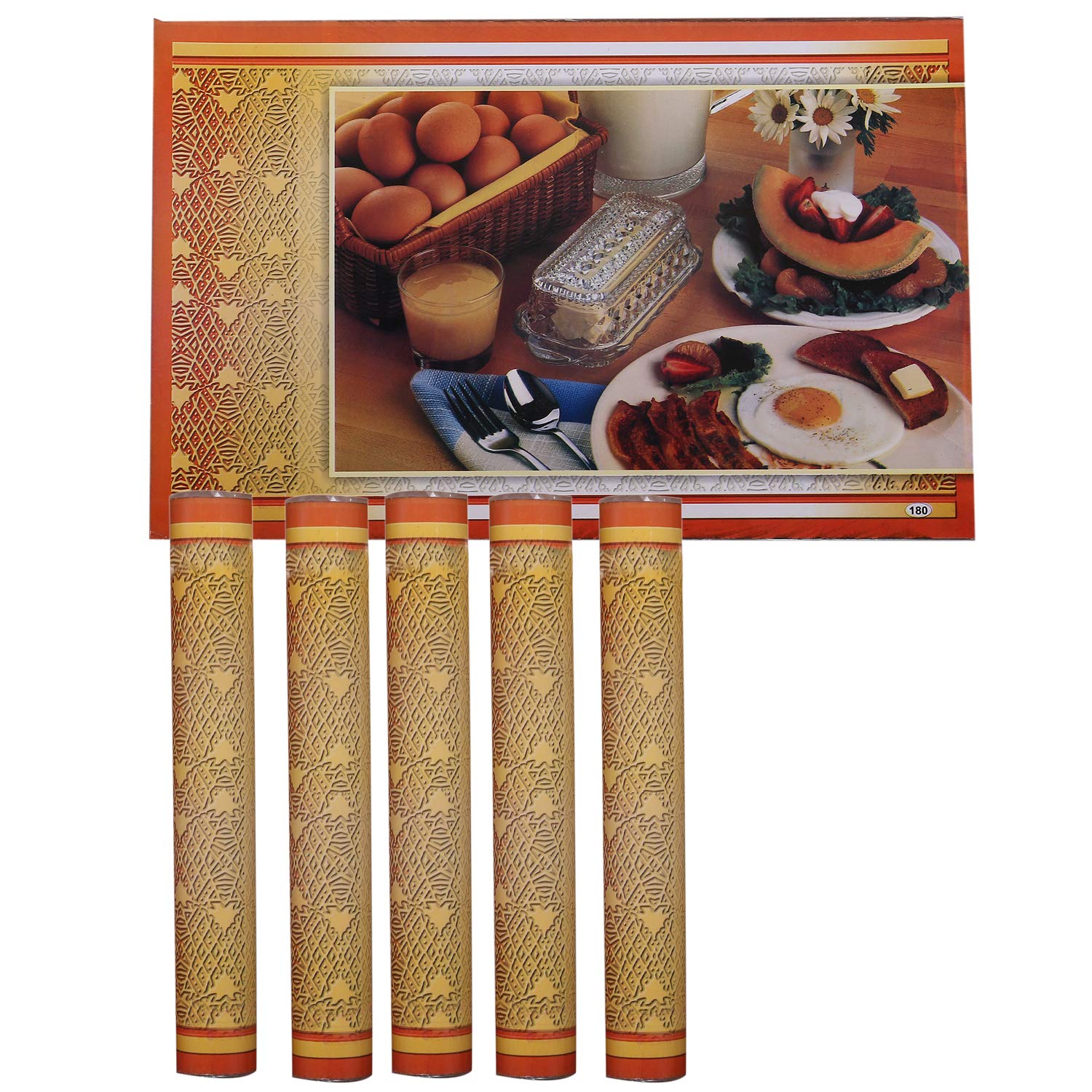 Kuber Industries PVC 6 Pieces Reversible Dining Table Placemat Set (Multi)-CTKTC28205