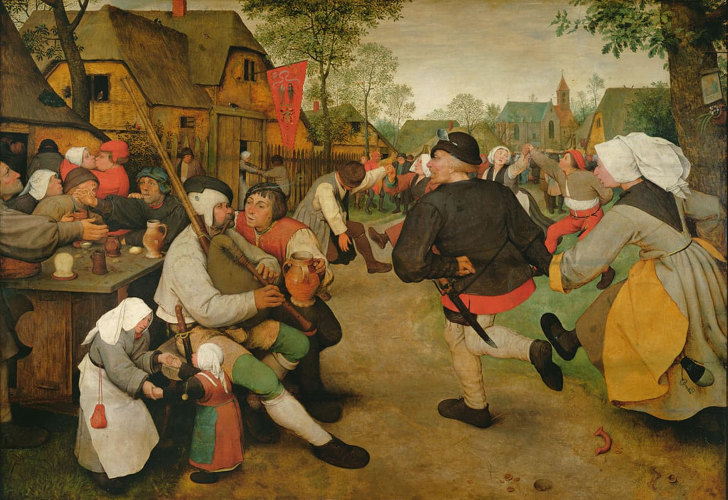 POSTERIIk Famous Animal Posters Vintage Picture Peasant Dance by Pieter Bruegel the Elder Modern Wall Decor for Home Decor 60x90cm
