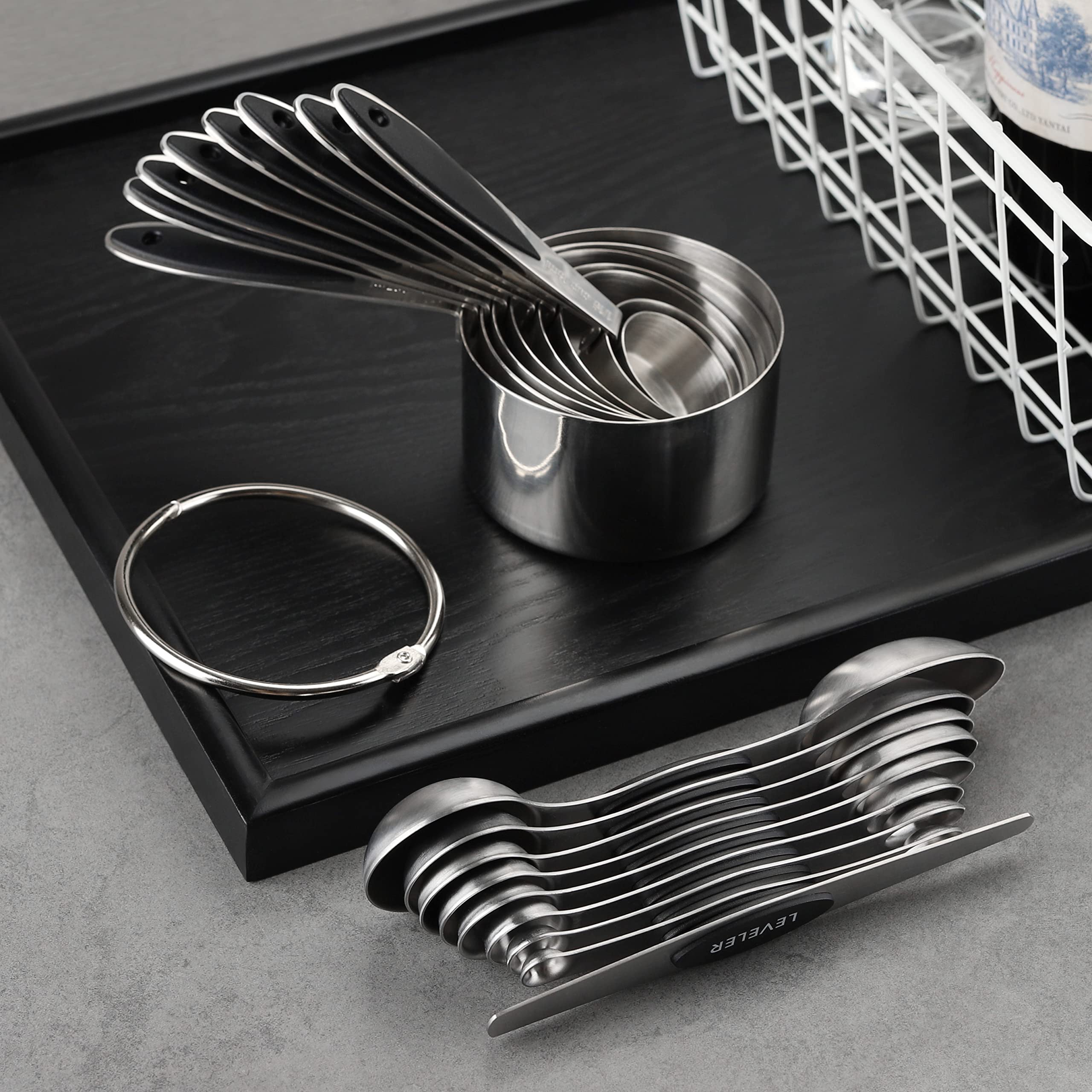 SMZhomeone Messbecher Set 14-teilig - Edelstahl Mit Nivellierer