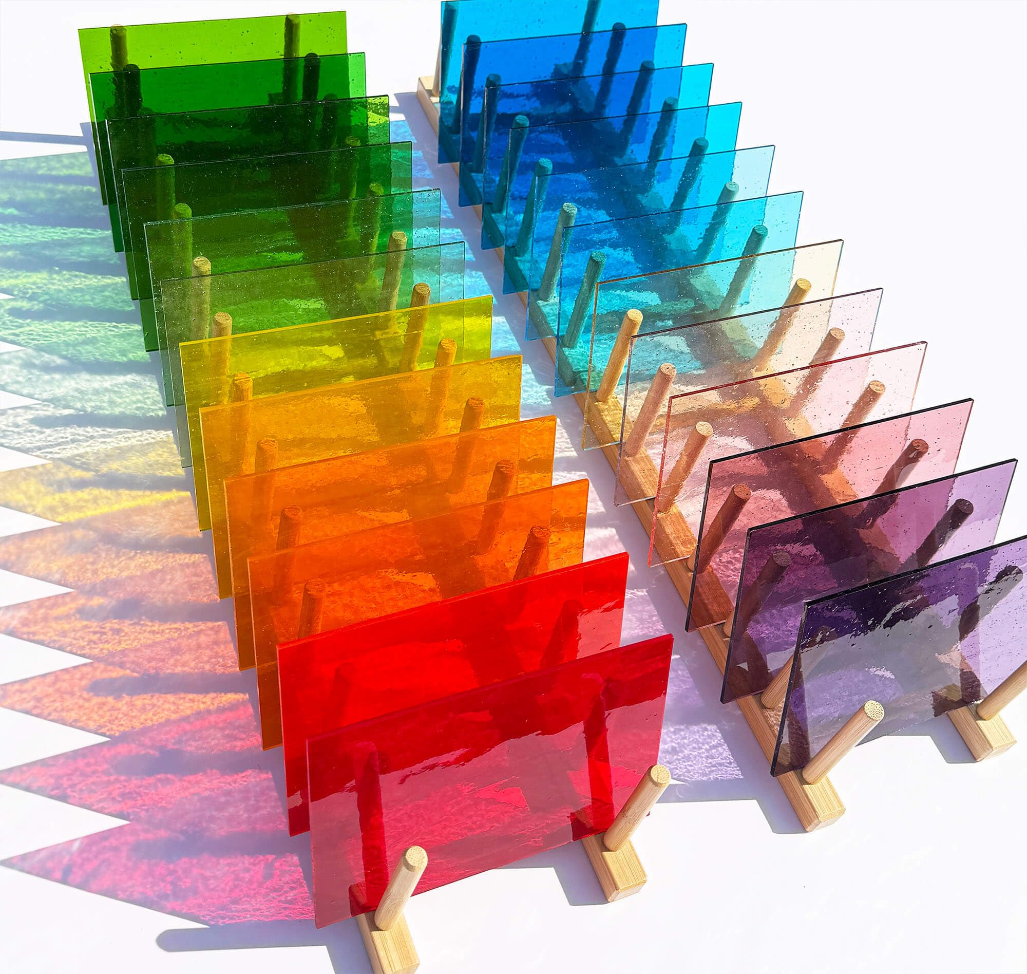 LITMIND 24 Sheets Transparent Stained Glass Variety Pack – Vibrant Rainbow Mix 6 x 4 Inch Smooth Art Glass for Suncatchers, Mosaics & DIY Crafts — image 1