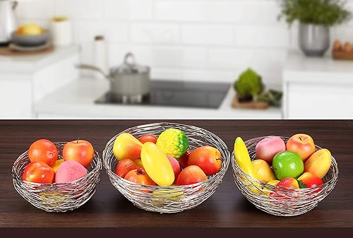 Miniatura 7 de Cesta de frutas de metal para encimera de cocina, decoración del hogar, cuenco de frutas y verduras, soporte para frutas y frutas, soporte para