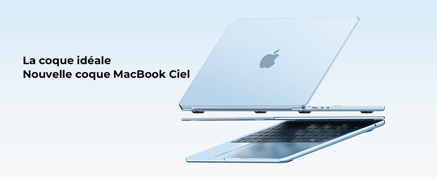 Coque EooCoo Pour MacBook Air 15 Pouces 2023-2025 - Ultra Mince 0.12cm - Minuit Mat - Compatible M2/M3/M4