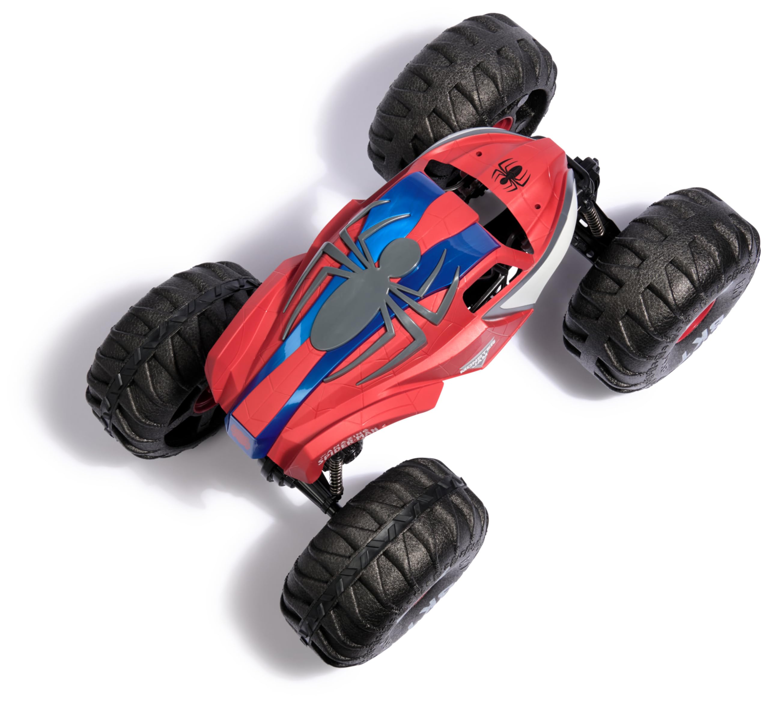 MONSTER JAM - COCHE TELEDIRIGIDO MONSTER TRUCK MARVEL MEGA SPIDERMAN, 62 CM ESCALA 1:6 - 6070554 - Coches para Niños - Camiones de Juguete para Niños - Juegos Infantiles - Juguetes Niños 4 años +