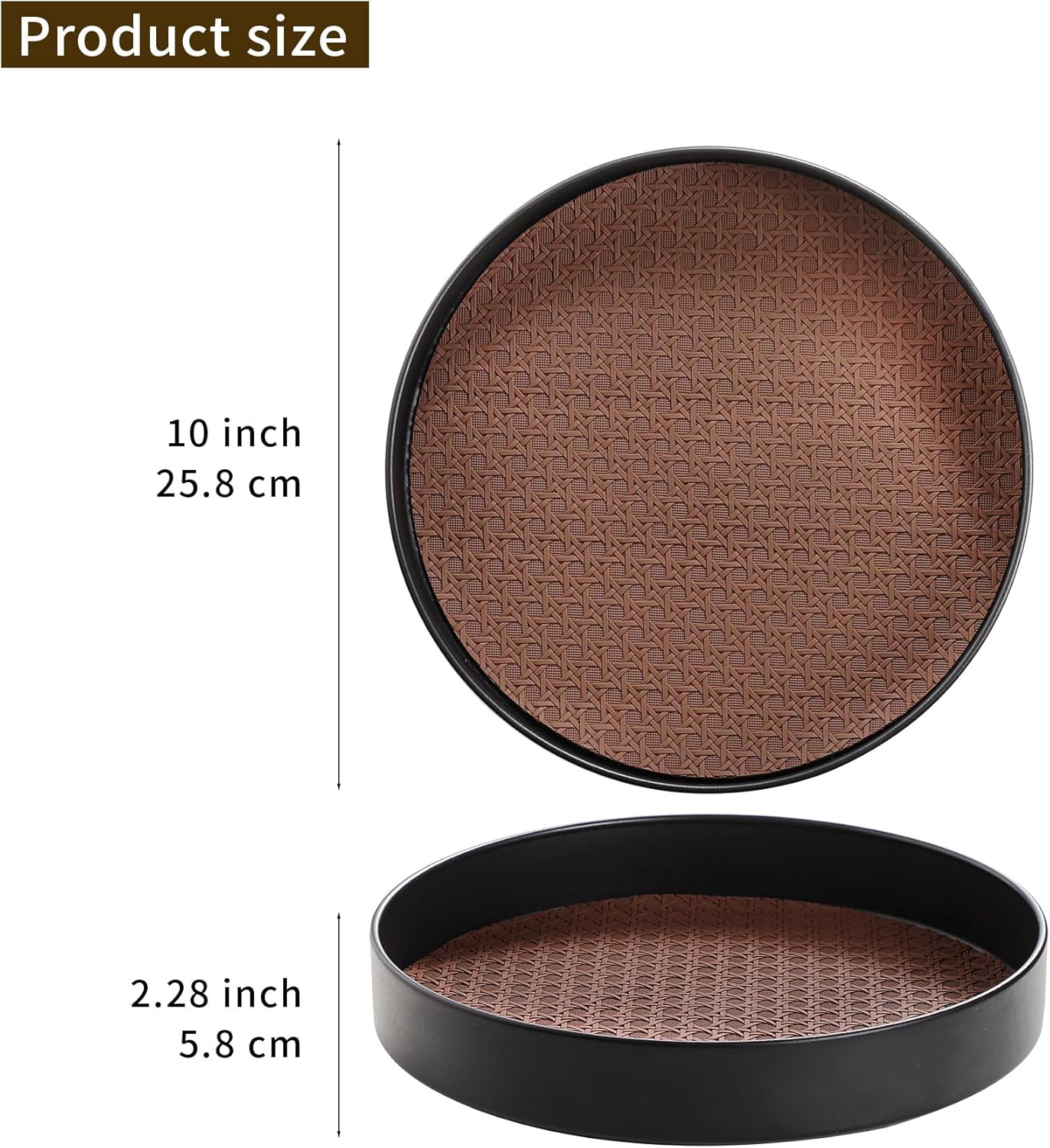 Non-Slip Rotating Lazy Susan Turntable, 360-Degree Swivel, Black with Textured Surface (Black, 10 inches) - Image 2