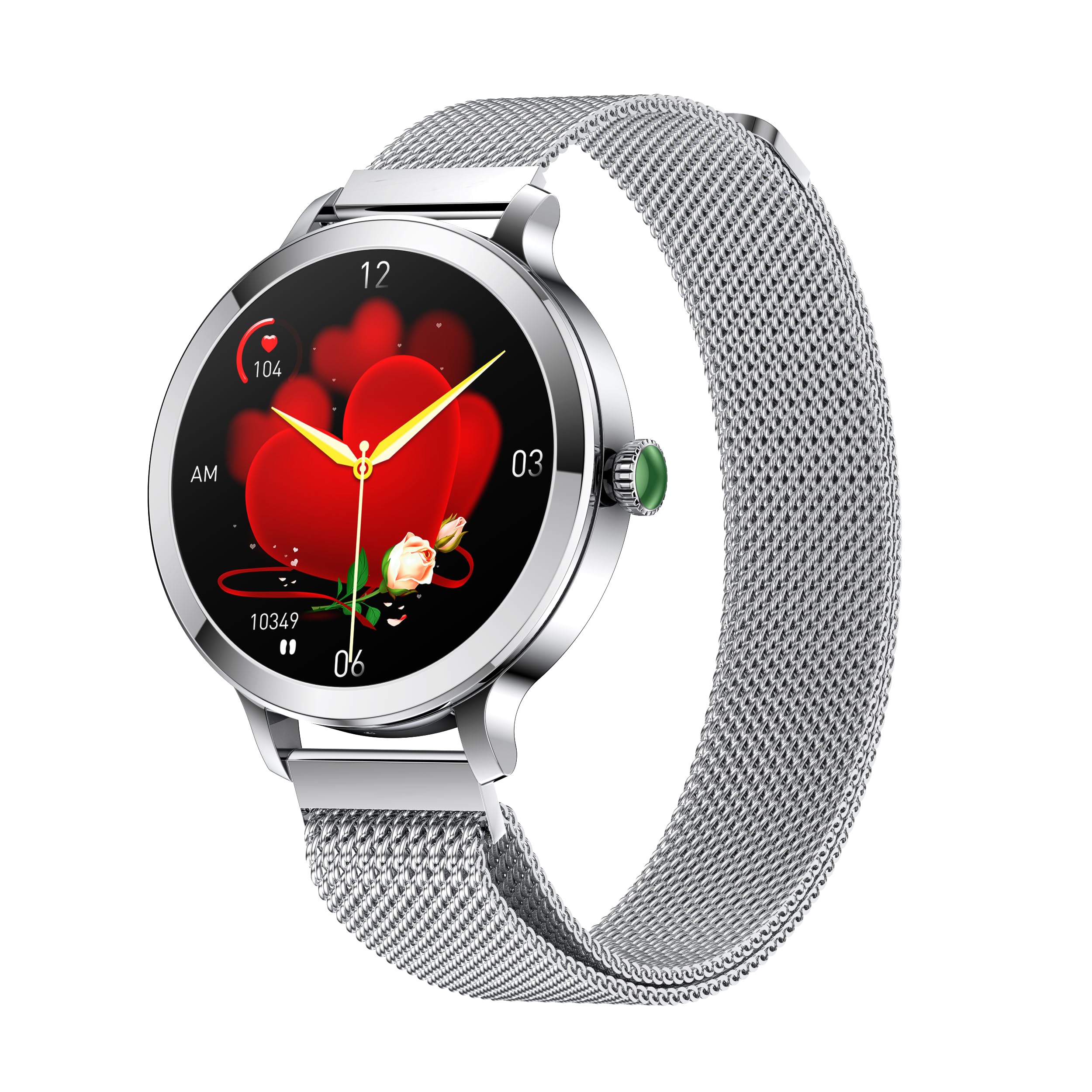 LONGLU Smart Watch da donna con Bluetooth Chiamate, Smartwatch per iPhone e telefoni Android Fitness Tracker Orologi con Risposta/Effettua Chiamate Impermeabile Frequenza Cardiaca (Argento)