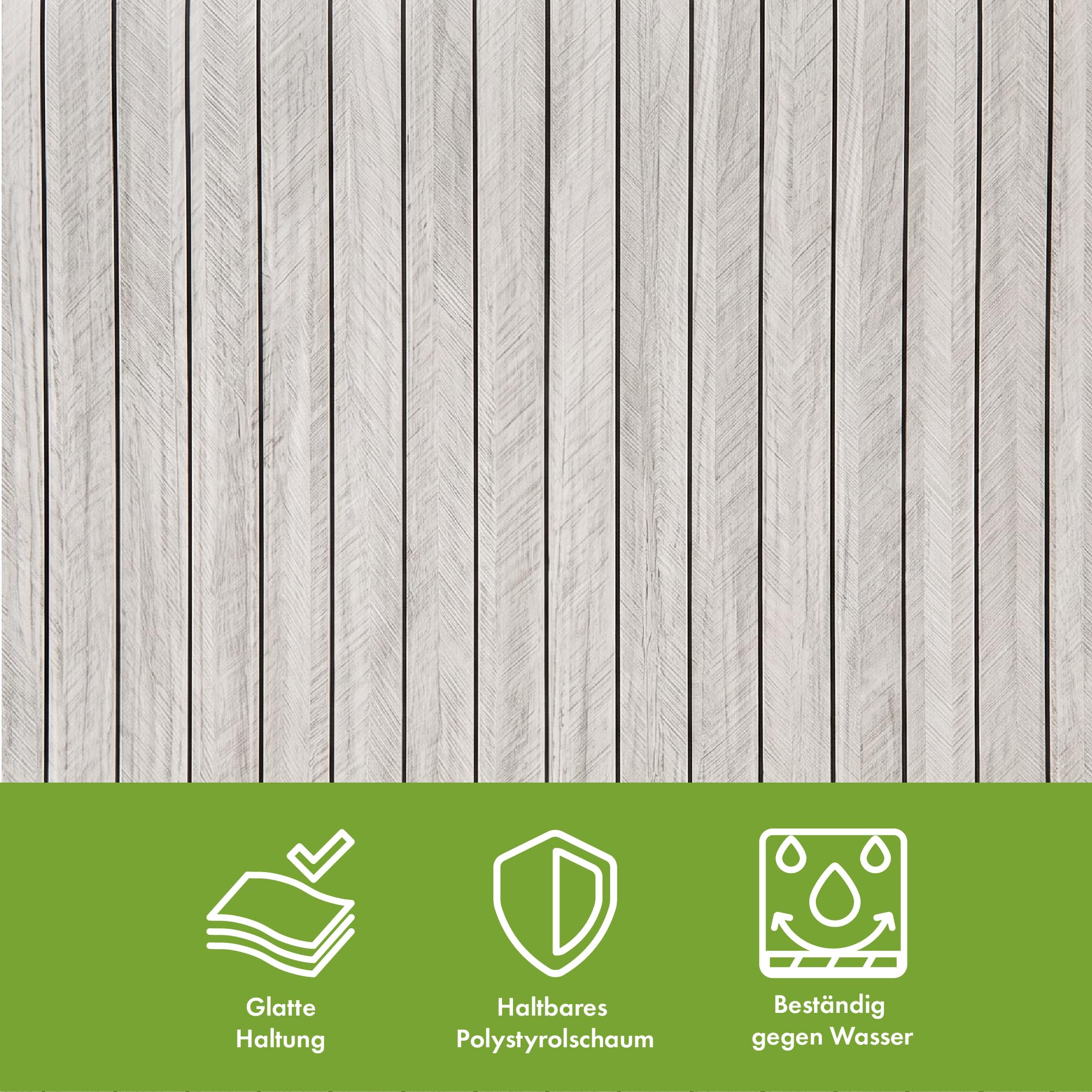 Panneaux muraux autocollants en PVC - 1,68 m² / 1 pièce, épaisseur de 3 mm, résistant à l'eau | Revêtement mural autocollant sans perçage pour cuisine, salle de bain, crédence & salon | Grace Baltic