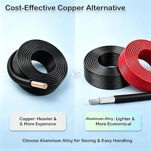Cable Solar 10 AWG, 20 Pies, Aluminio, TUV, Rojo y Negro miniatura 4