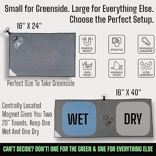 Miniatura 6 de Toalla de golf magnética de alta calidad, bolsillo de lavado exclusivo, imán industrial, almohadilla para fregar I patrón de gofre profundo, 2