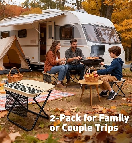 Miniatura 6 de 2 Pack Portable Folding Stools, Collapsible Pocket Chair, Foldable Camping Stool For Adults Backpack, Outdoor Seats Foot Rest, For Travel Hunting