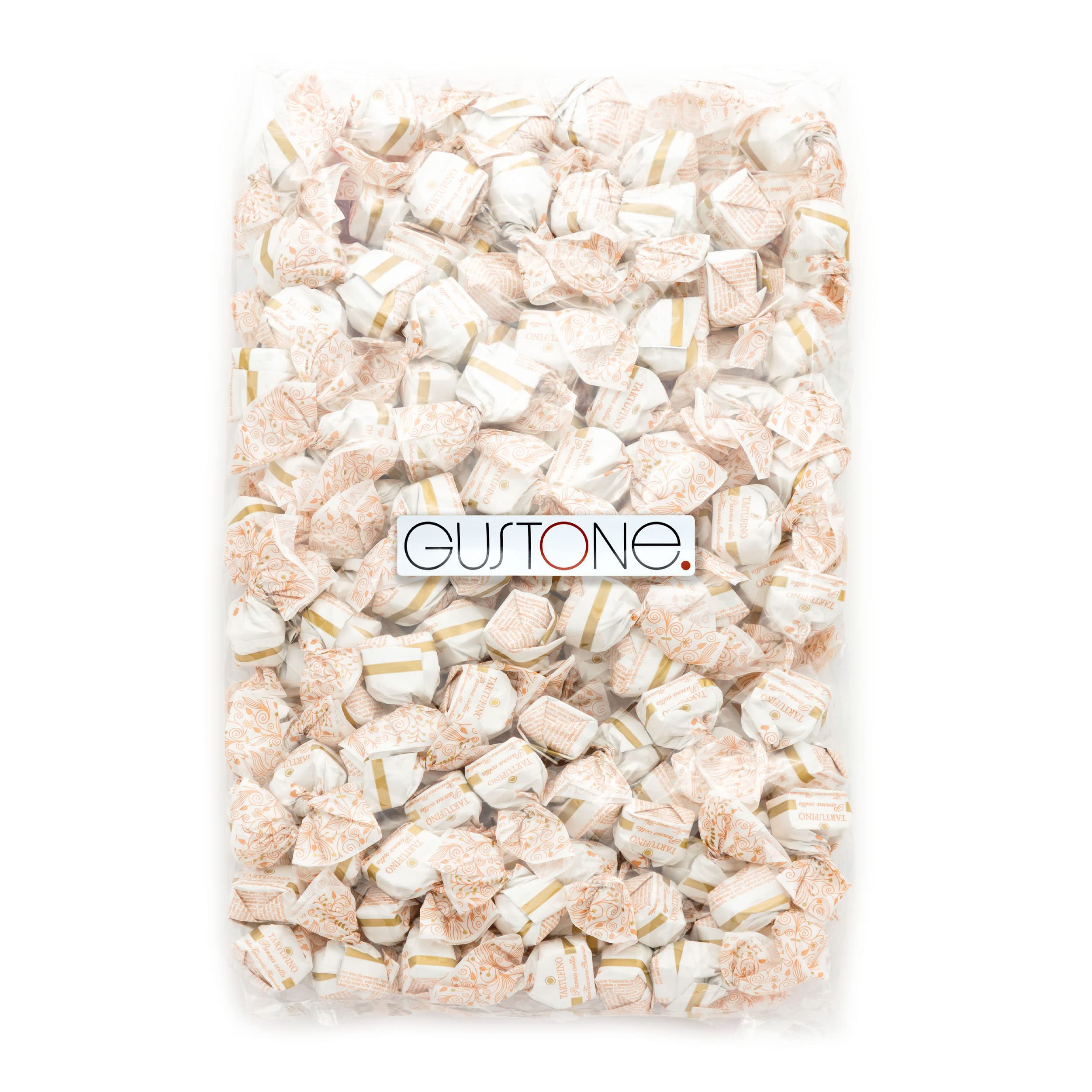 GUSTONE. Tartufini Dolci Panna Cotta Antica Torroneria Piemontese 140 1kg | glutenfrei, IGP-geschützte Herkunft, Trüffel-Praline weiße, Trüffelpraline, in Handarbeit gefertigt