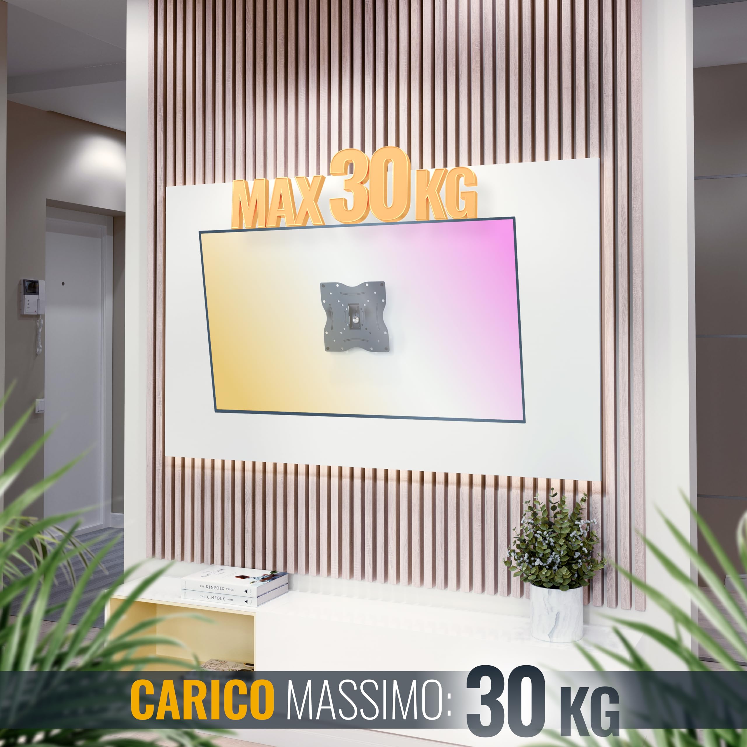 RICOO R12 Supporto TV da parete Staffa TV 32-55 pollici per 32 55 pollici girevole inclinabile fino a 30 kg max VESA 200x200
