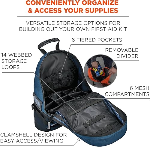 Miniatura 3 de Ergodyne - 13487 Arsenal 5243 Medic First Responder Trauma Mochila Jump Bag, Azul