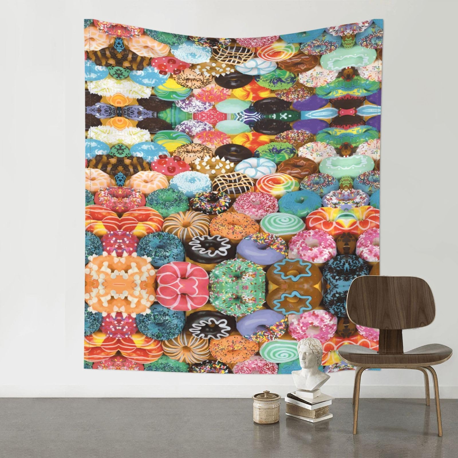 WHJSSF Donuts Prints 60x51in Wall Tapestry Bohemian Throw Blanket Dorm Decor Beach Picnic Cover