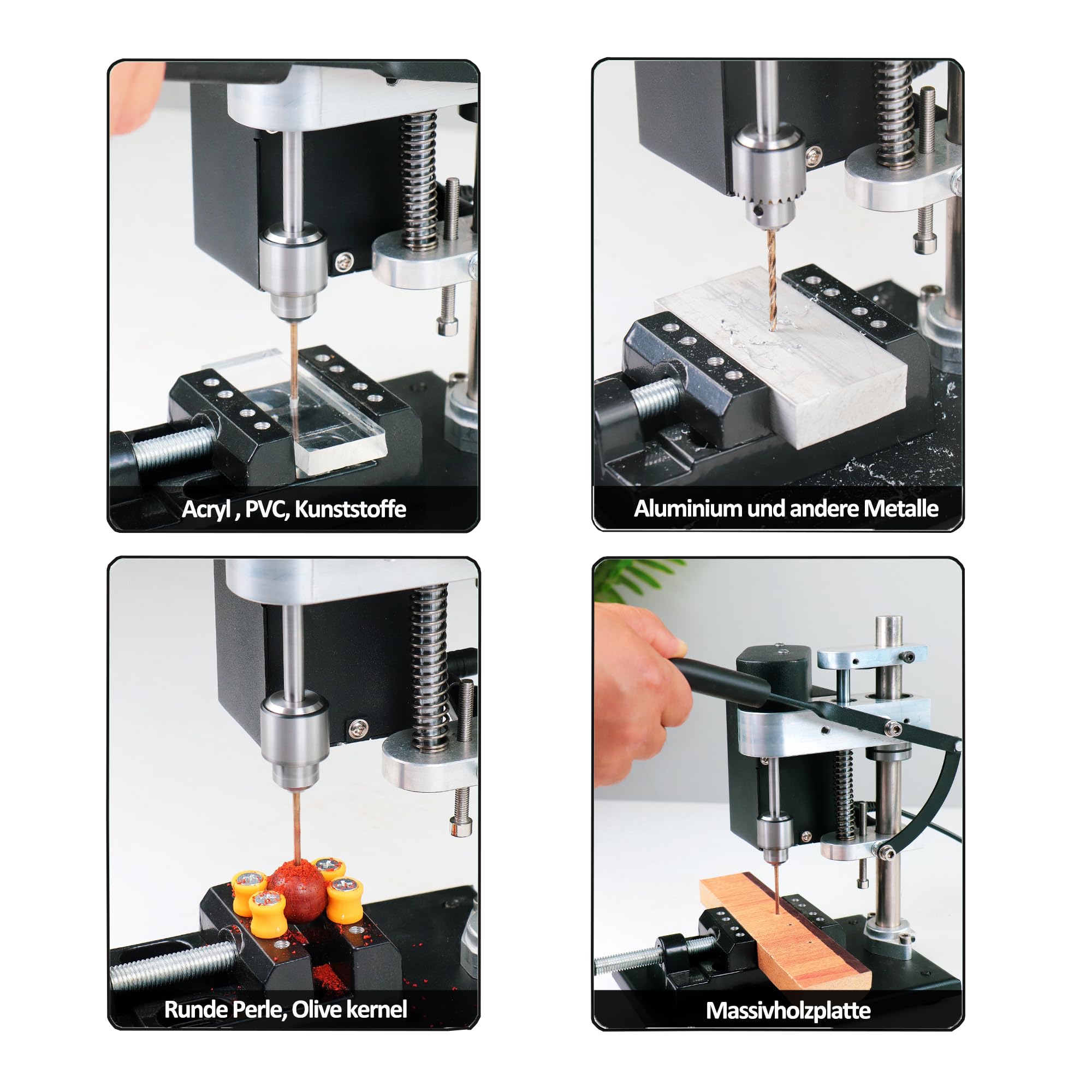 Miniatur Standbohrmaschine 250W Leistung Tischbohrmaschine Bohrhub 40mm 7 Gang Einstellbare Geschwindigkeit Ständerbohrmaschine zum Direkten Bohren von Metall, Holz, etc.