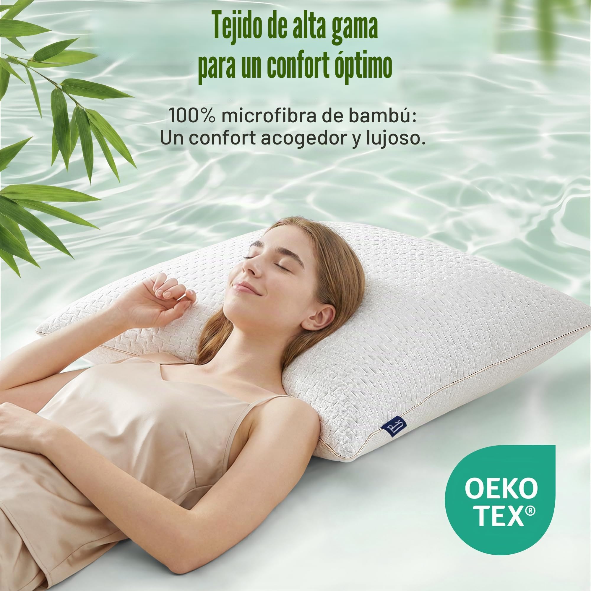 BedStory Almohadas Antiacaros Almohada Fibra Lavable Almohada de Poliéster Relleno de Almohadas de Calidad Hotelera Pack de 2 (50x70cm, Blanco)