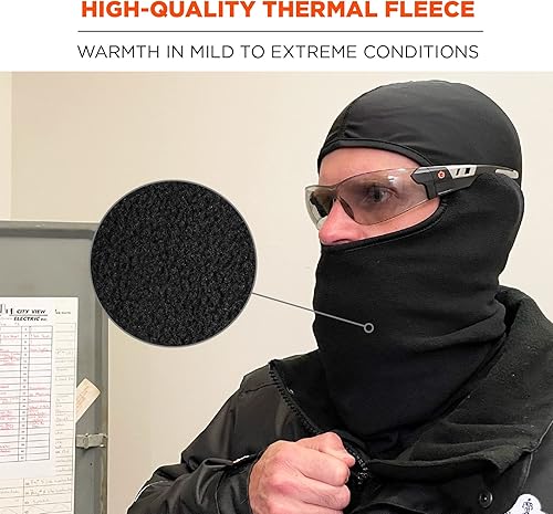 Miniatura 3 de Pasamontañas con parte superior de elastano cómodo de llevar debajo del casco máscara facial de invierno Ergodyne N-Ferno 6822 negro