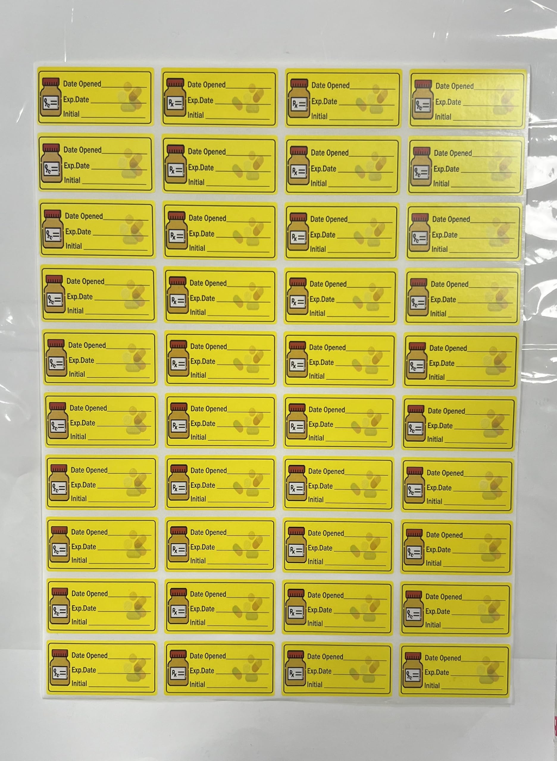 Lot de 1 000 étiquettes adhésives de 5,1 cm avec date d'ouverture pour pharmacie, date d'expiration, étiquettes d'instructions de médicaments pour inventaire, pilules, fournitures de sécurité pour