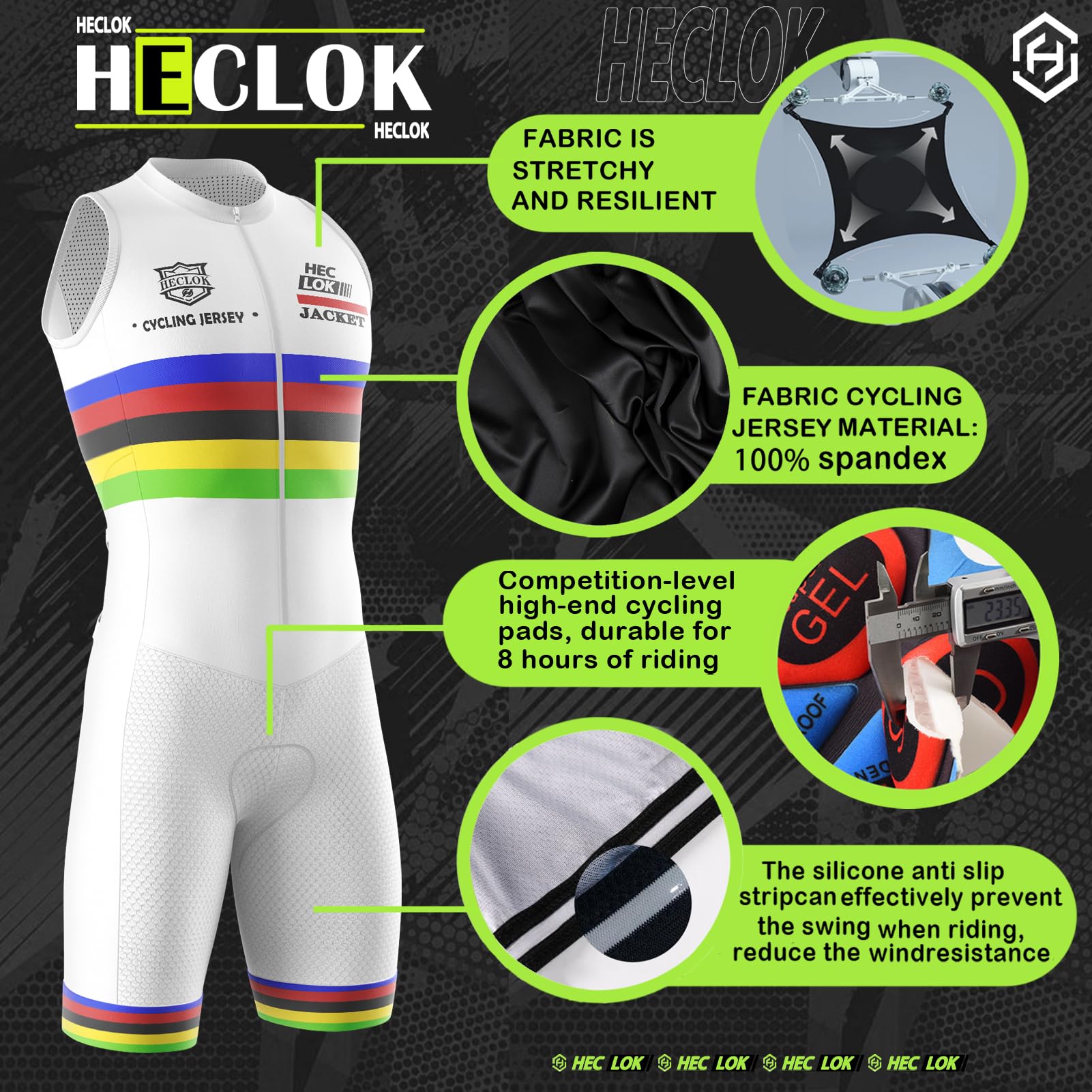 Fahrrad Skinsuit,9D-gepolsterter,Atmungsaktiver,Schnell Trocknender Triathlon-Anzug – Kurzarm Duathlon Laufen Schwimmen Fahrradfahren Skinsuit,zum Laufen,Radfahren,Schwimmen