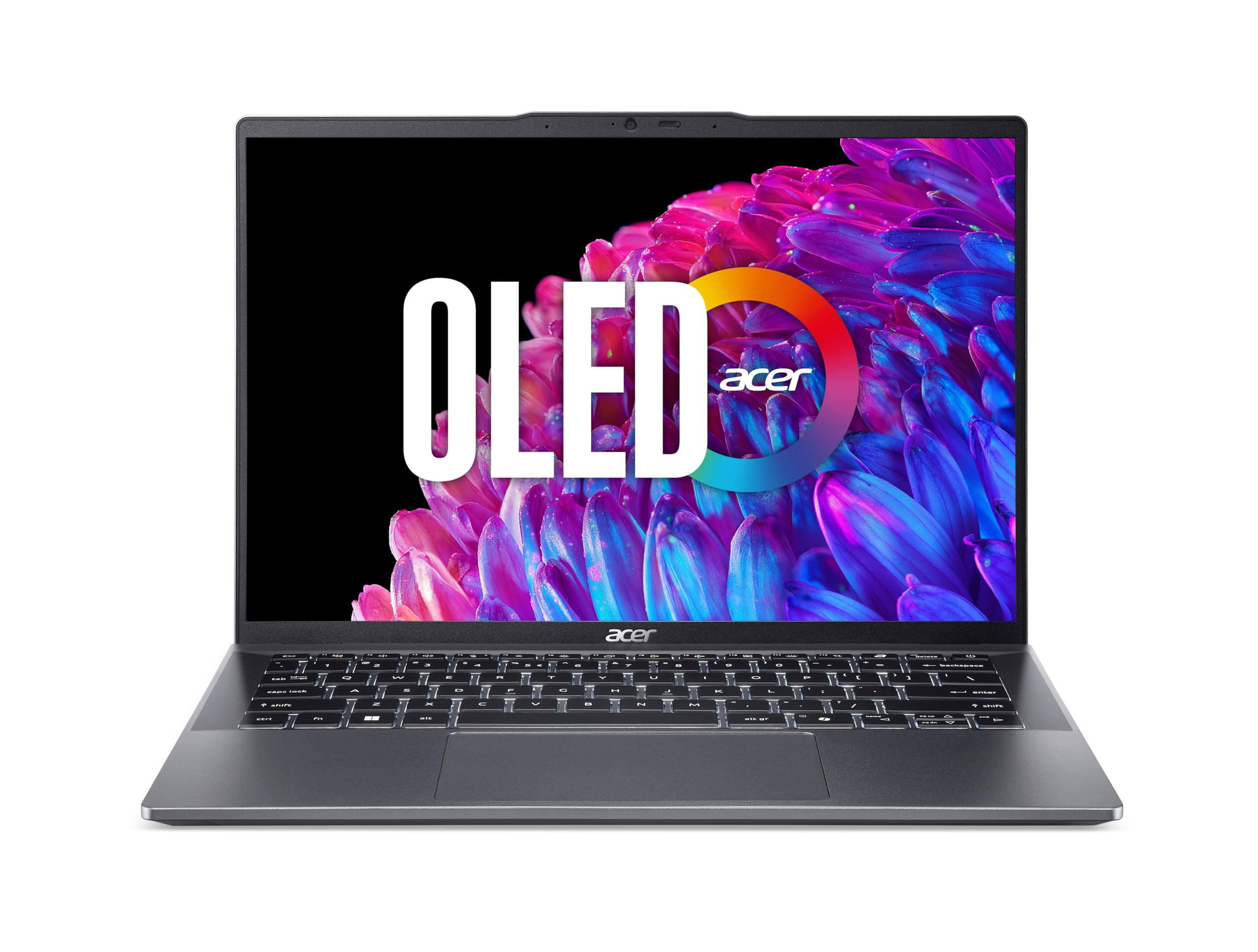 acer Swift Go 14 OLED (SFG14-63-R81N) Ultrathin/laptop, wyświetlacz 14" WQ2.8K OLED, AMD Ryzen 7 8845HS, 32 GB RAM, 1 TB SSD, grafika AMD Radeon, Windows 11, klawiatura QWERTZ, kolor szary
