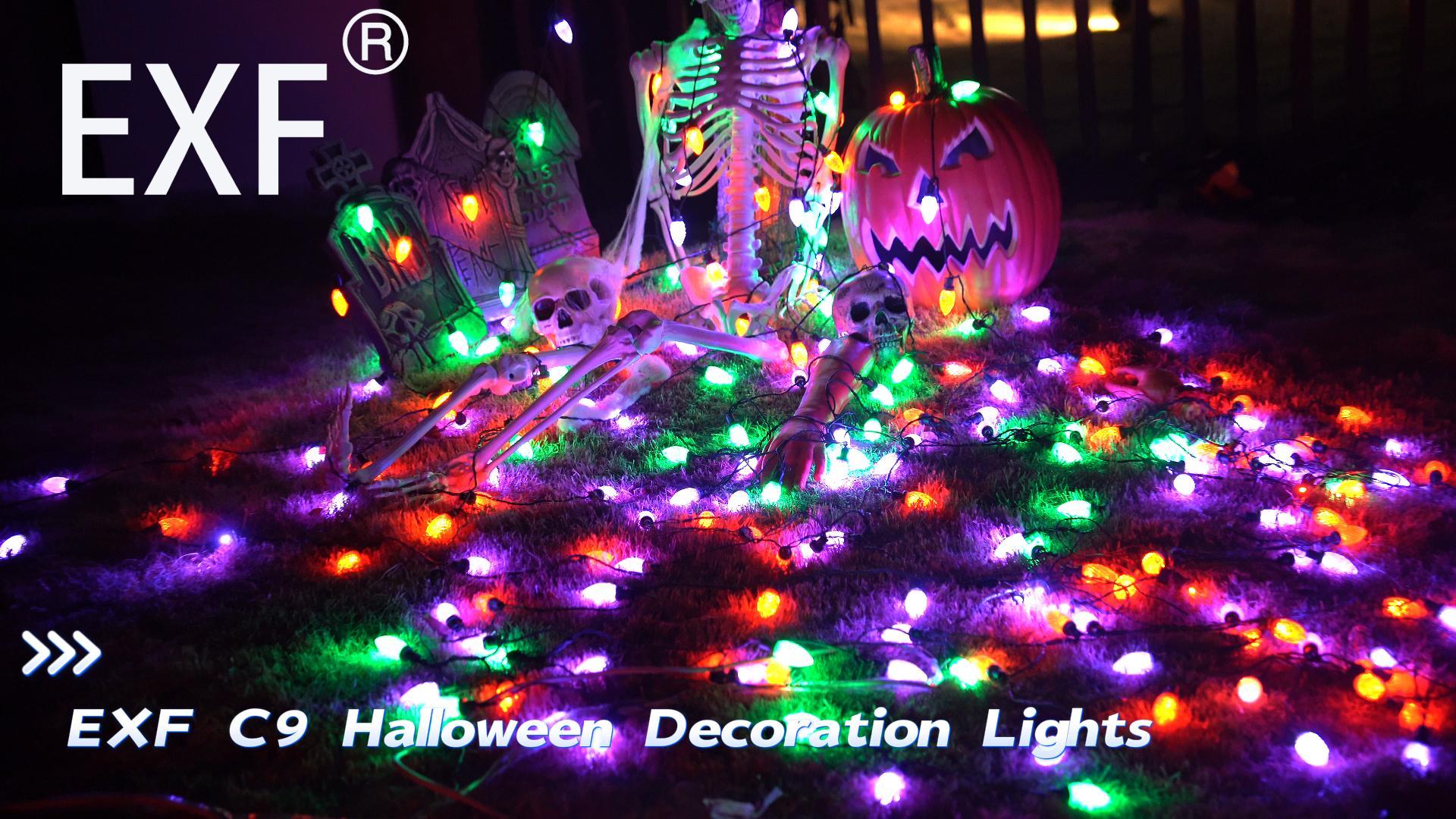 2-Pack C9 Halloween String Lights Plug in, 66 FT 100 LED