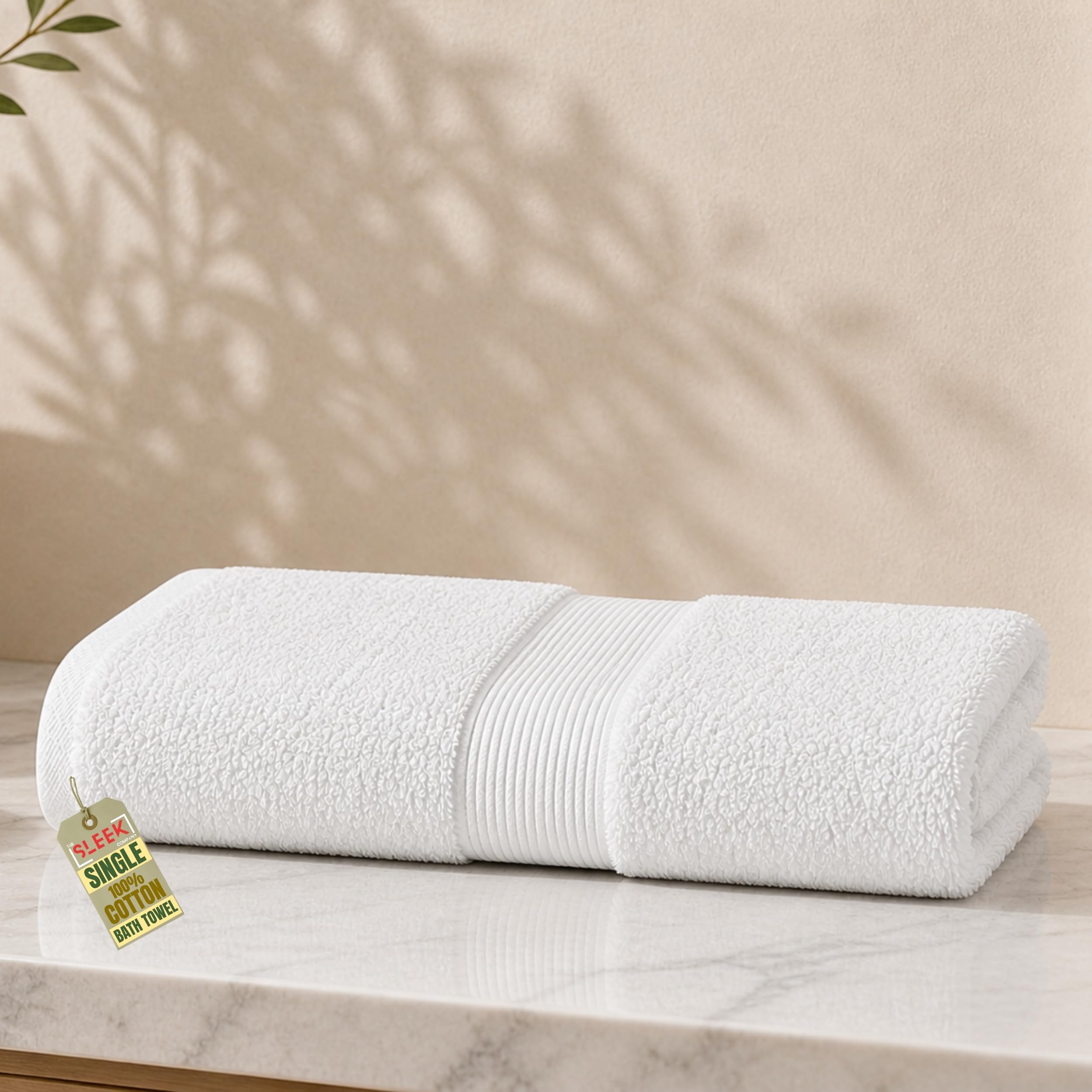 600GSM Royal Egyptian Cotton Bath Towels (70X130cm) – Soft & Absorbent Bathroom Towels – Hypoallergenic & Durable Bath Towels Large – Thick Plush Quick Dry Bath Towel for Homes, Hotels & Spas (White) — image 1
