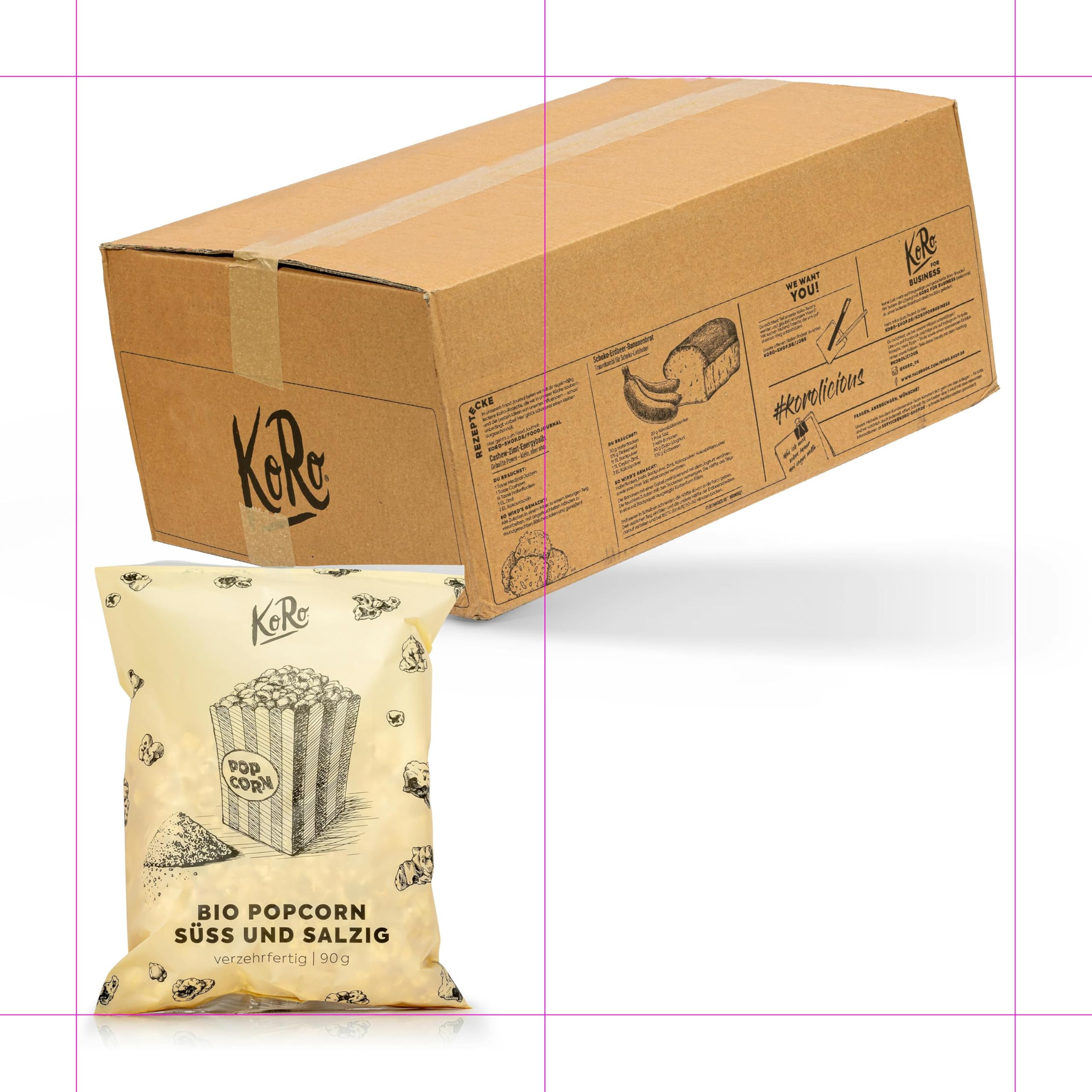 KoRo – Popcorn bio sucré-salé 10 x 90 g – Maïs soufflé caramélisé au sel de mer – Snack prêt à consommer – Préparation rapide au micro-ondes