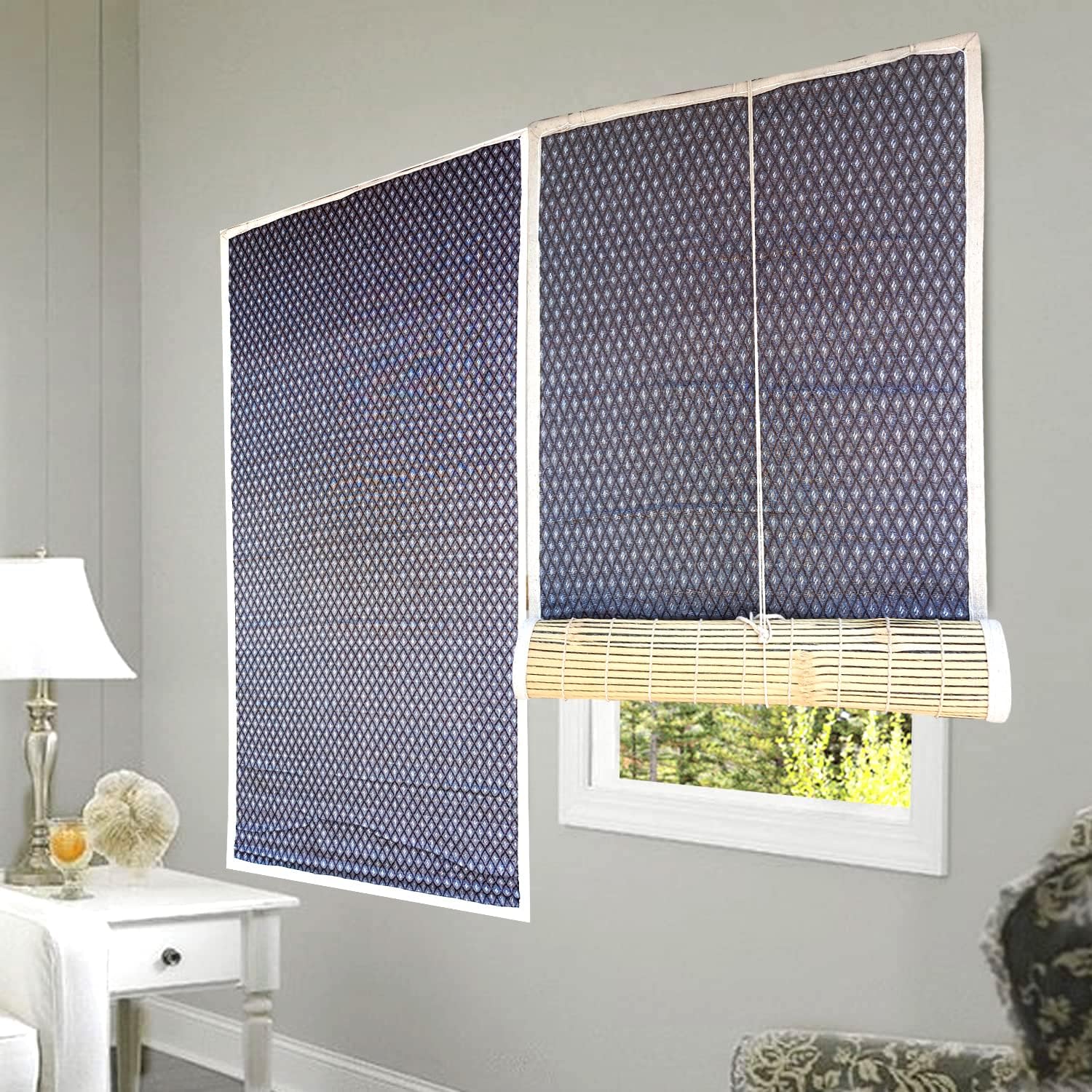 Waterproof Roll up Bamboo Curtain/Blinds Chicks for Window, Door, Balcony, Outdoor and Indoor Home Use (5 Width 8 Height)