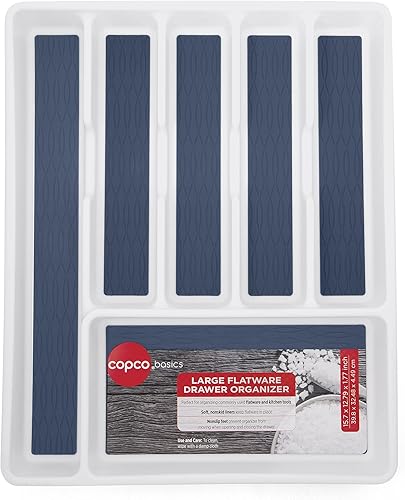 Miniatura 7 de Copco Basics - Organizador de cajones con 6 compartimentos, color azul acero
