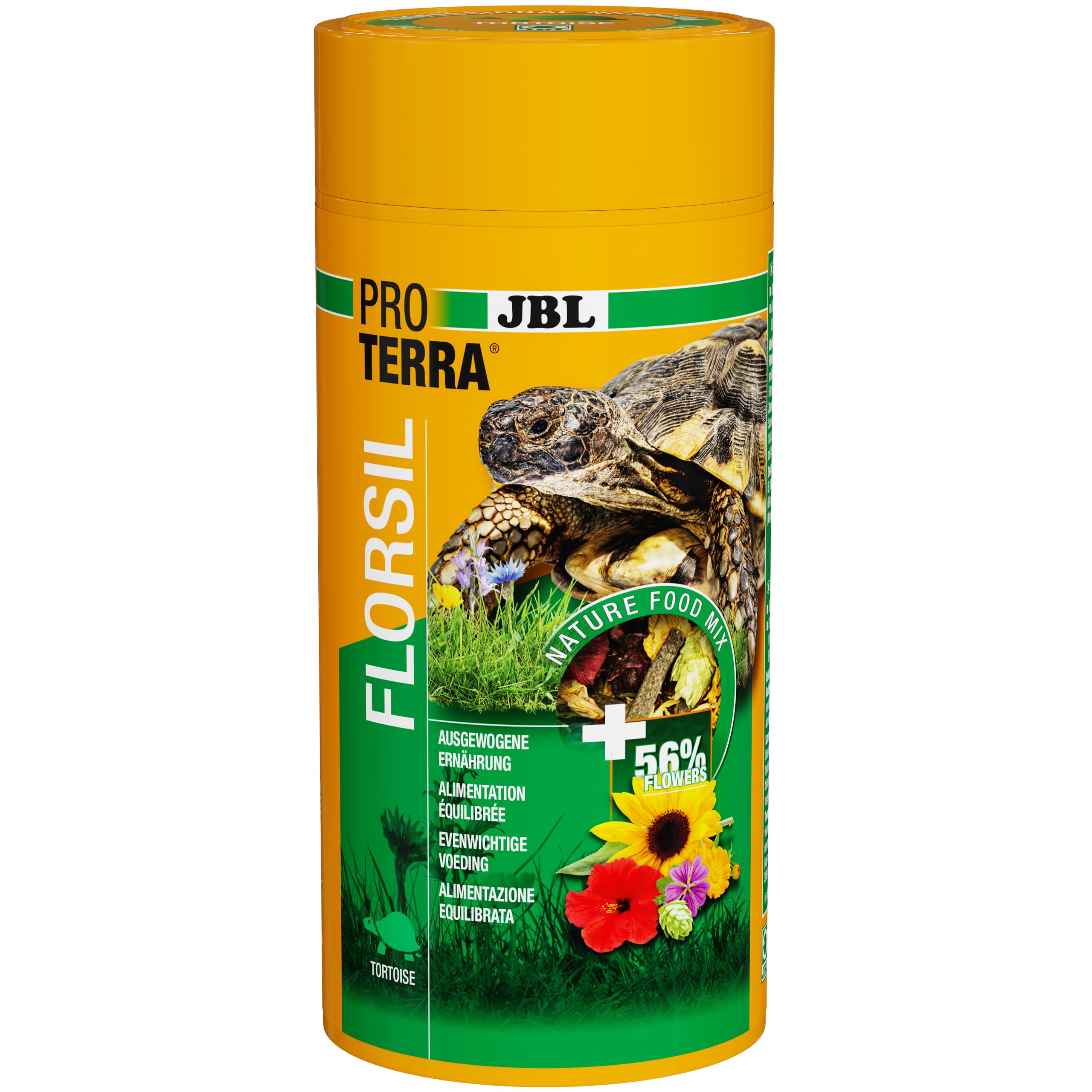 JBL Proterra FLORSIL 1 Liter Hauptfutter für Landschildkröten mit Blüten