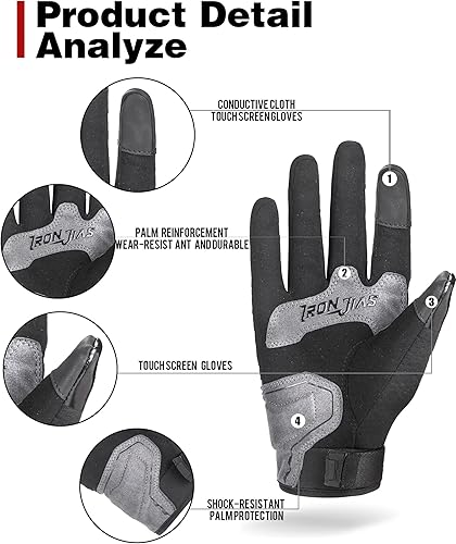 Miniatura 7 de Guantes de invierno para motocicleta, impermeables, para pantalla táctil, resistentes al viento, para motocicleta, esquí, guantes cálidos para clima