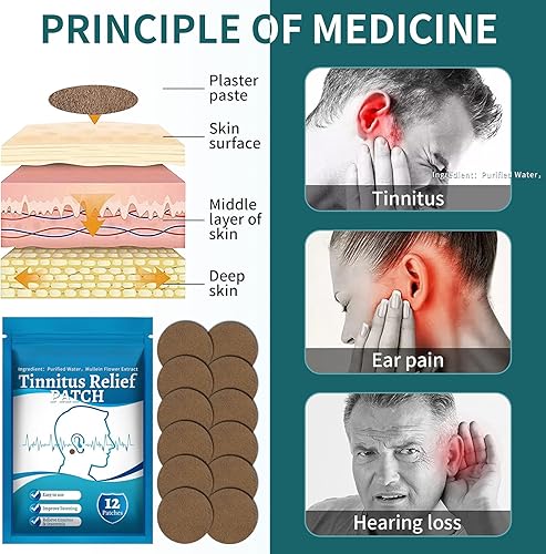Miniatura 2 de Parches para aliviar el tinnitus, tratamiento de hierbas naturales para aliviar el tinnitus, para el oído, dolor de oído, aliviar la pérdida