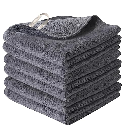 Nugilla Paño removedor de maquillaje de 12 x 12 pulgadas, toallas desmaquillantes reutilizables para lavar la cara, paquete de 6 paños de microfibra