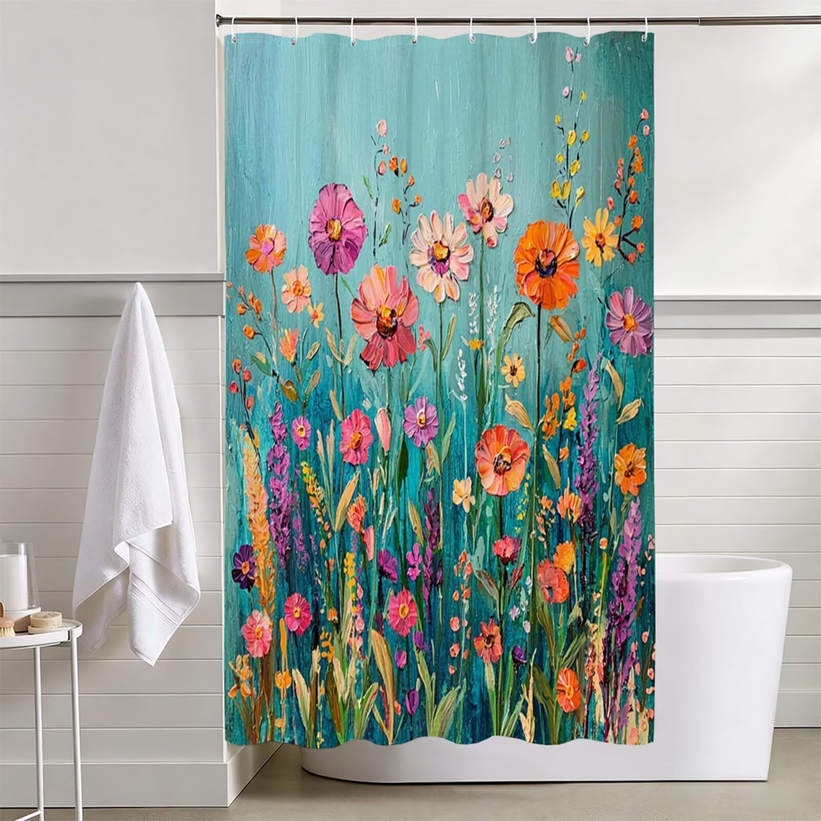 Rideau de Douche 150x200cm, Bleu Rideau de Baignoire D-524