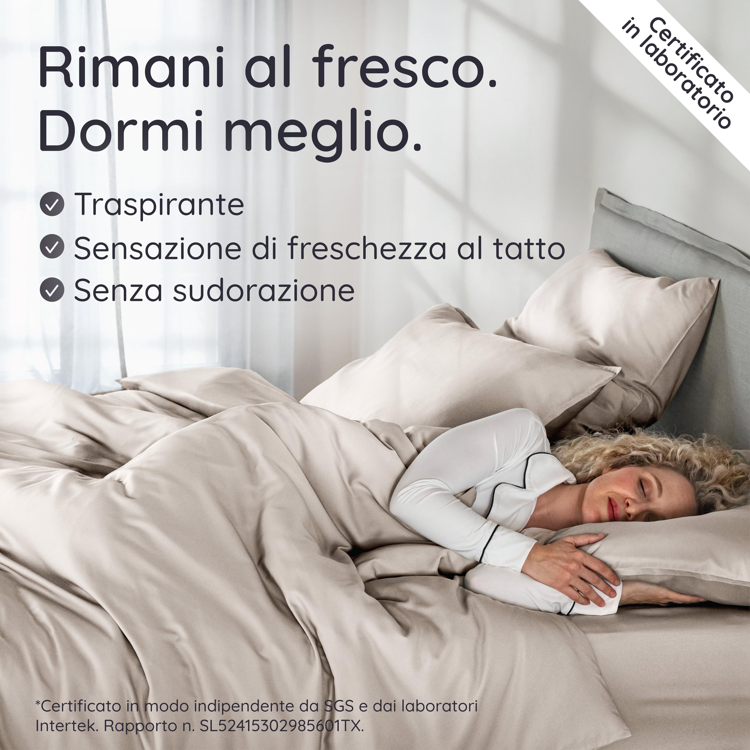 Bambaw Copripiumino matrimoniale 220x240 bambu, Lenzuolo rinfrescante matrimoniale, Lenzuola matrimoniali in bambu anallergiche, Biancheria da letto elegante, Copripiumino 220x240 cm (Sabbia)