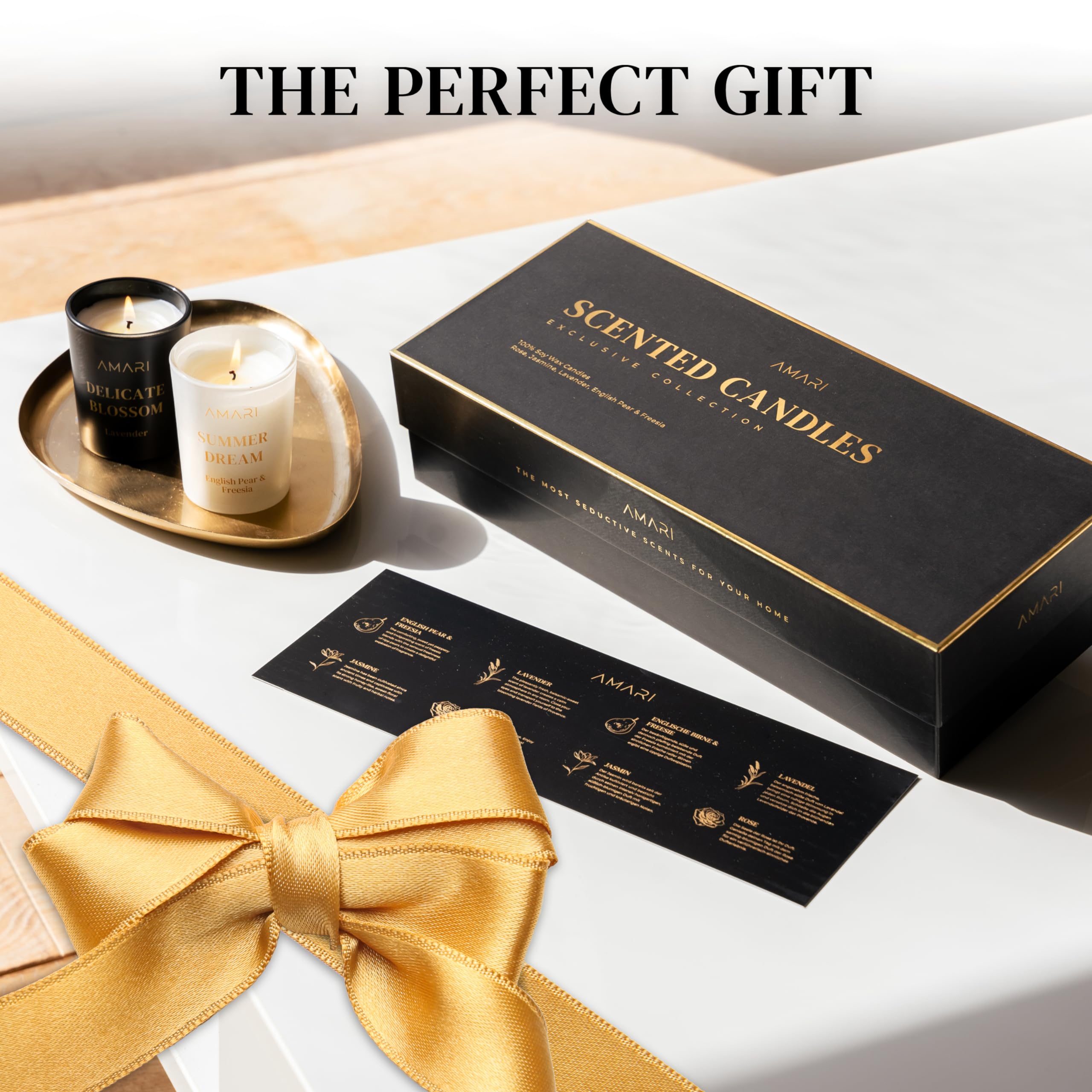 AMARI Duftkerzen Set - 4 zarte Düfte | Geschenke für Frauen – AMARI