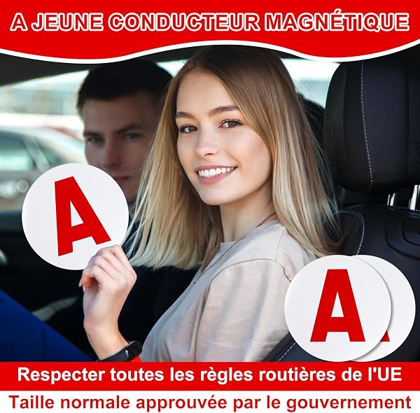 YAOZUP Magnetique Jeune Conducteur, 2 Disques A Magnétique, Ø 15cm, A Apposer sur Le Véhicule - 5