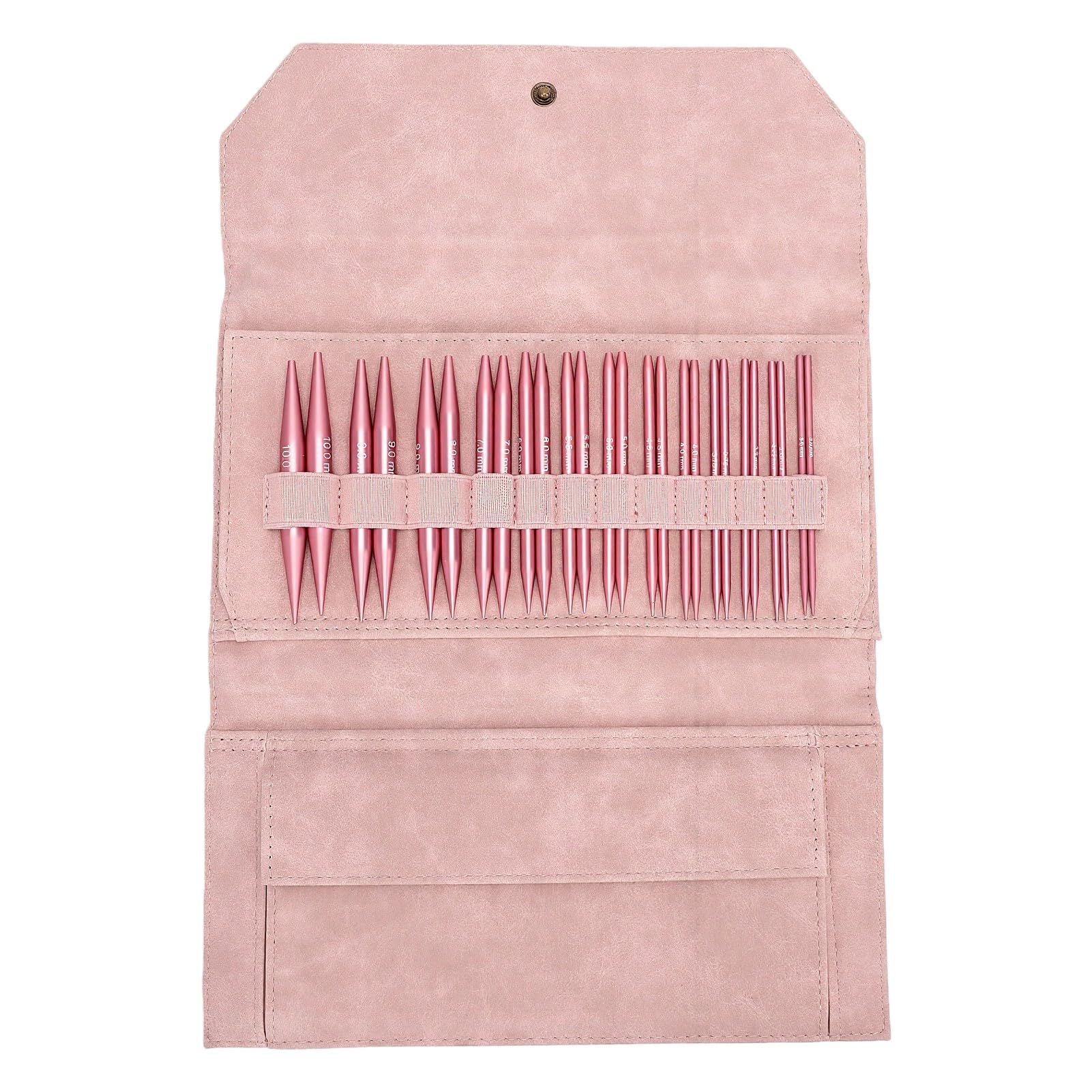 Qcwwy Interchangeable Rundstricknadeln Set, Aluminium Rundstricknadeln, für