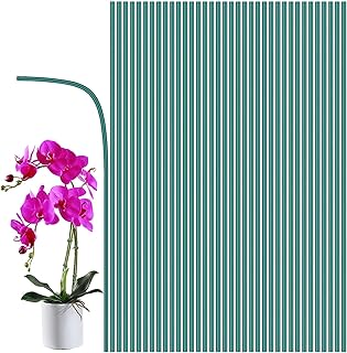 Plants Stakes Plant Support Sticks 20PCS Metal Garden Canes Coated Steel Sticks Garden Stakes Suitable for Flowers Potted Plants Vine and Climbing Plants