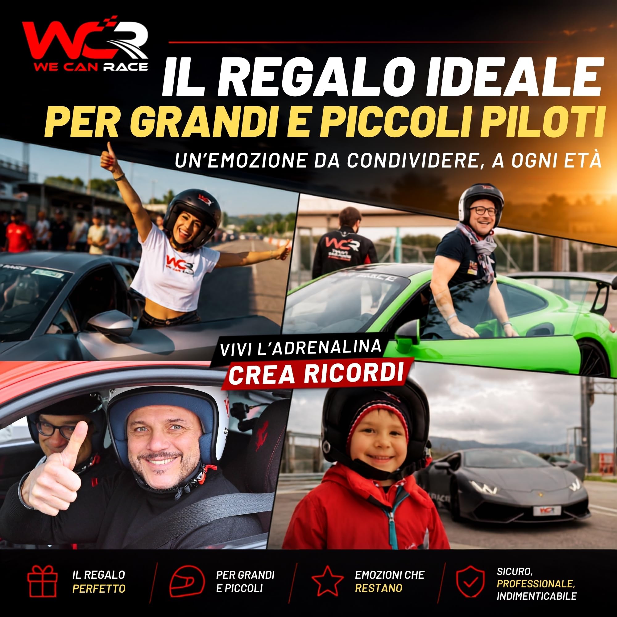 Cofanetto Vettel - Cofanetto Regalo Uomo o Donna - Esperienza di Guida in Supercar Fino a 6 Giri - Idee Regalo per Lui e lei Compleanno Laurea Amici Gift Box Massima Adrenalina Motori