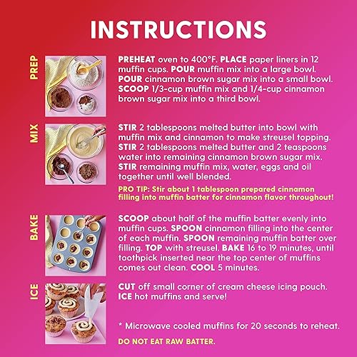 Miniatura 7 de Duncan Hines Epic Cinnabon Bakery - Kit de muffins inspirado en panadería, 32.42 onzas