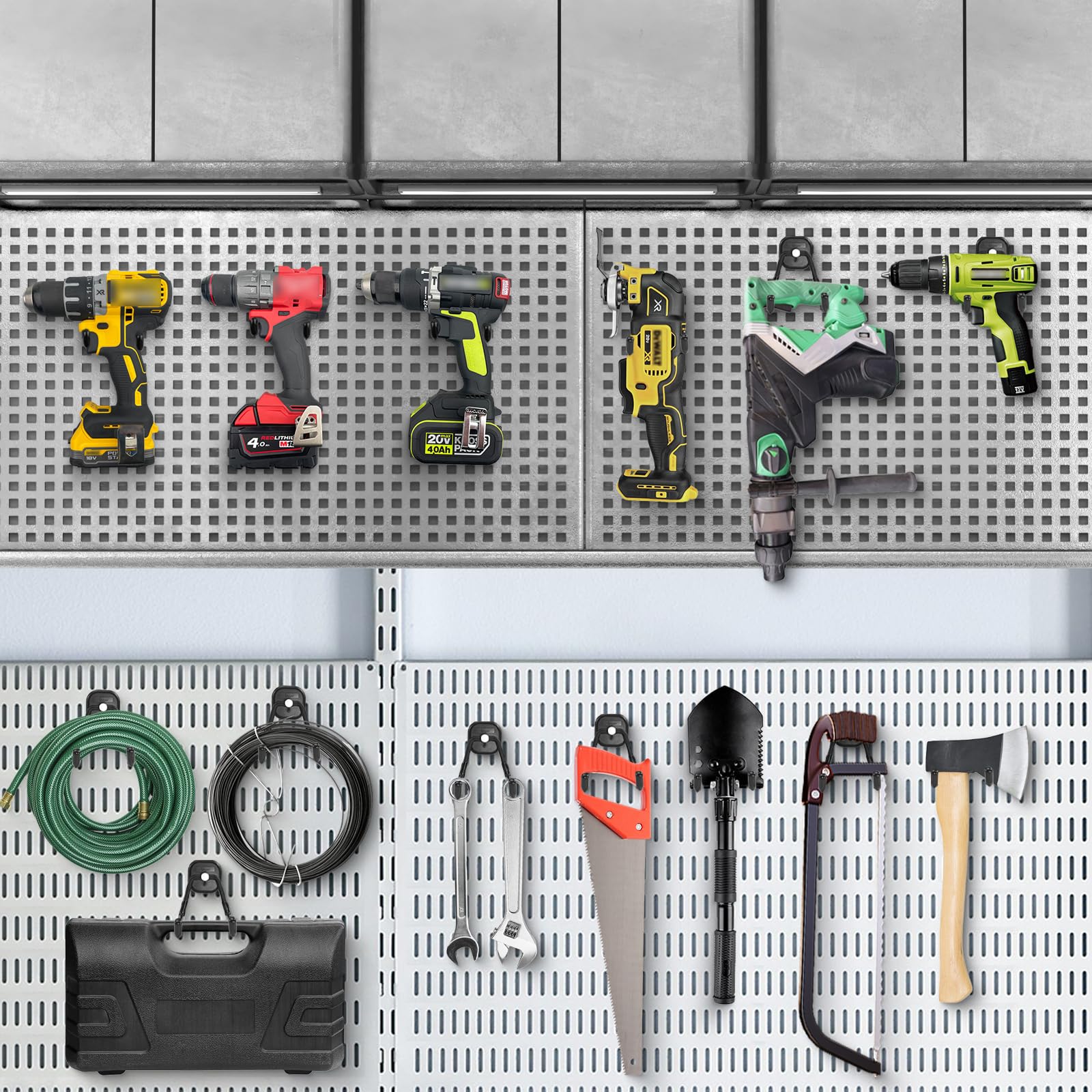 4 Stück Magnethaken Extra Stark, große Garage Magnethaken zum Aufhängen, Garten Garage Schuppen Storage Tools Schwerlast Doppelhaken