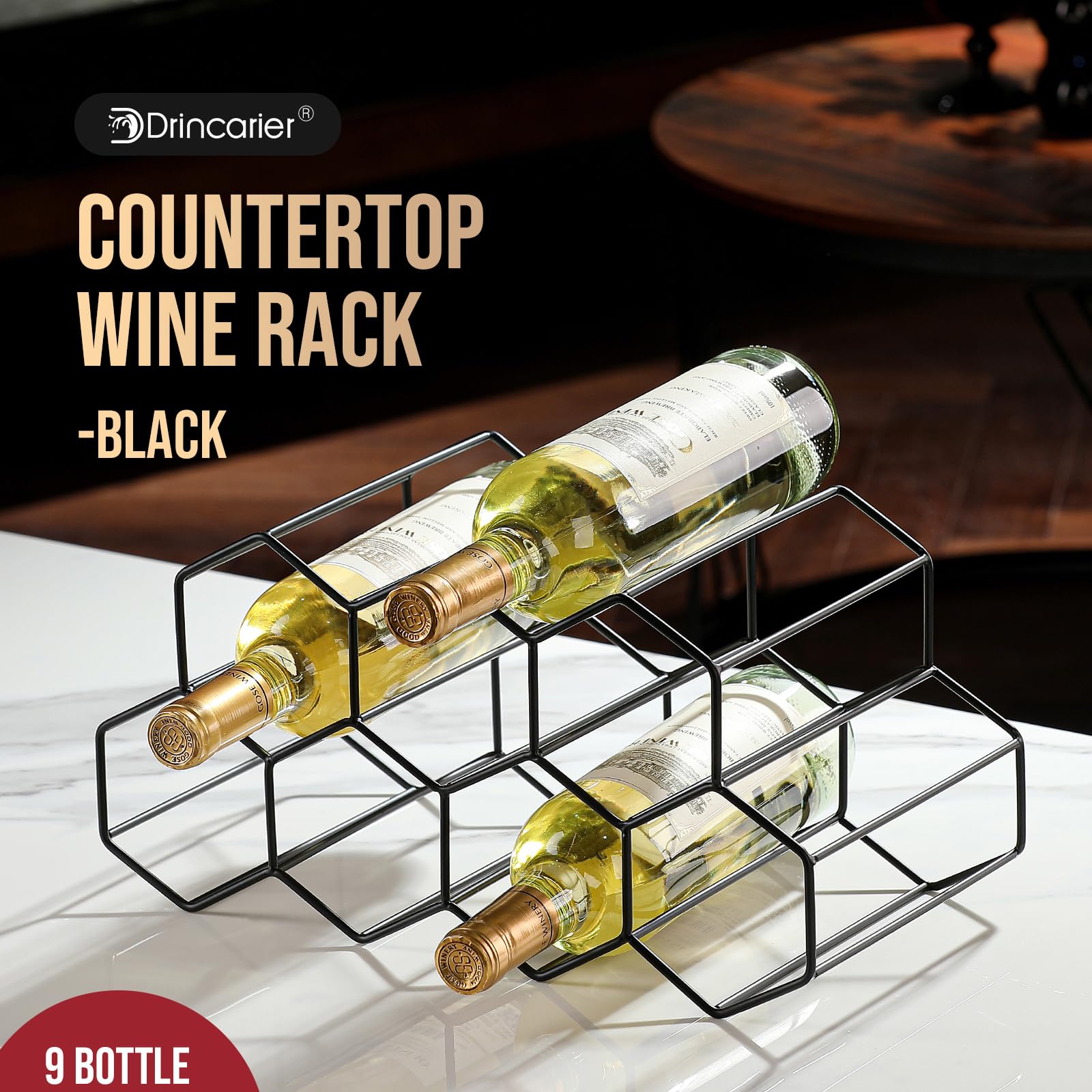 Snapklik.com : Drincarier Countertop Wine Rack - 9 Bottle Freestanding ...