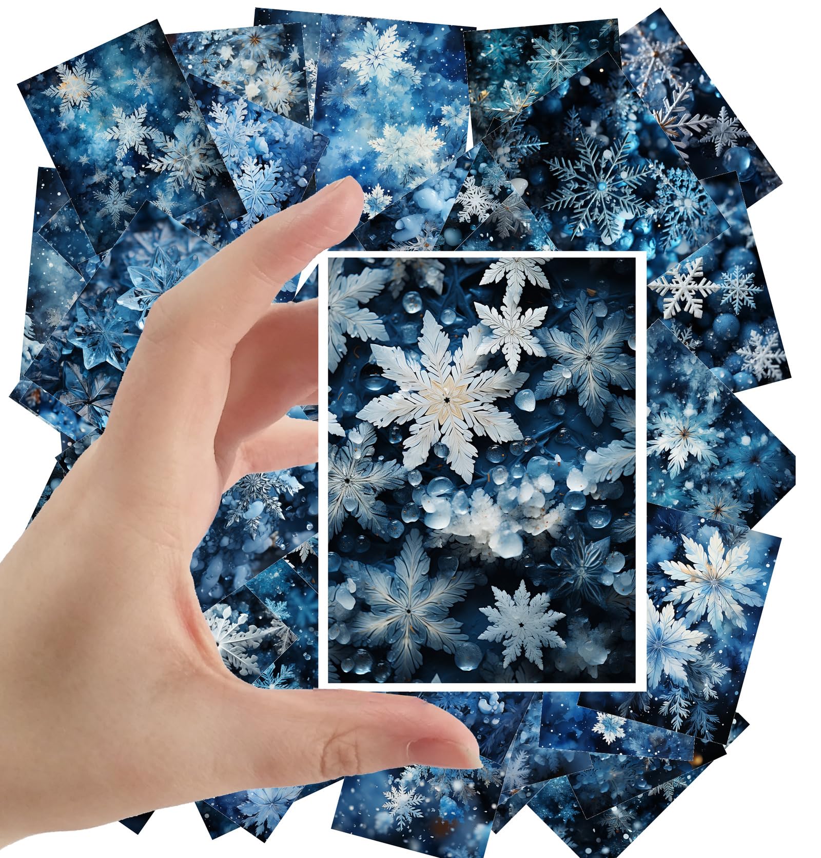 Autocollants flocons de neige délicats carte de vœux rétro et illustration réimprimée vintage